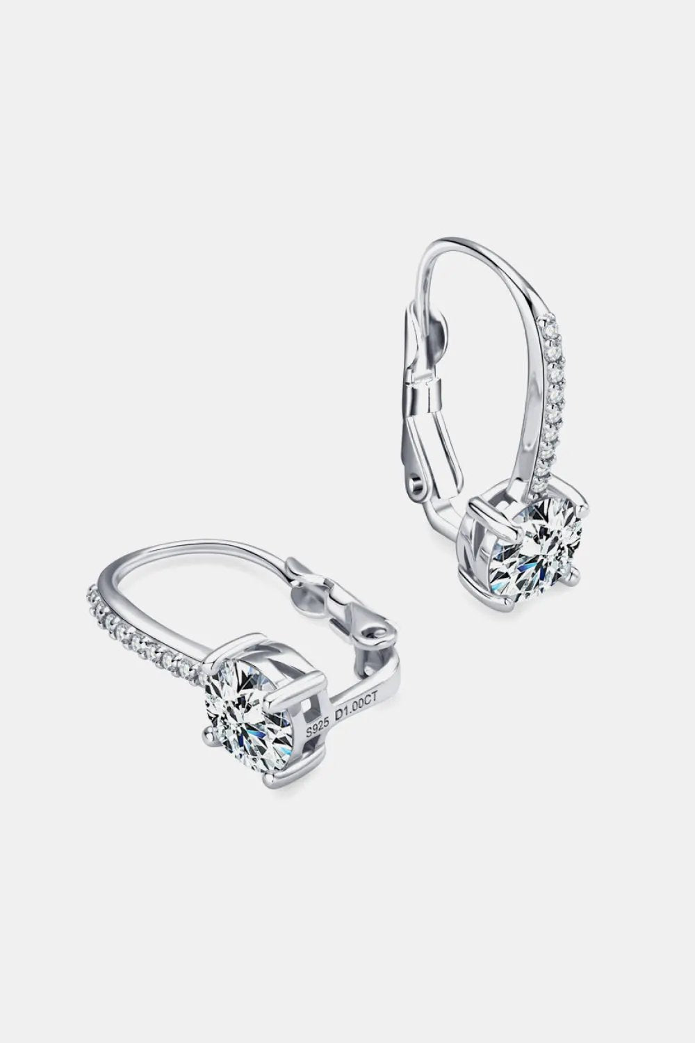 2 Carat Moissanite 925 Sterling Silver Earrings by Partner Label