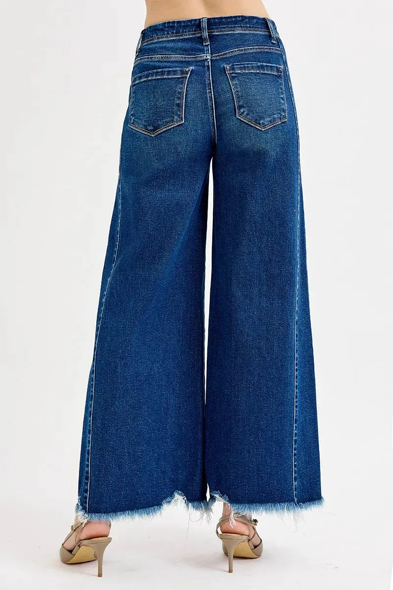 RISEN Full Size High Rise Ankle Wide Jeans Plus Size by RISEN