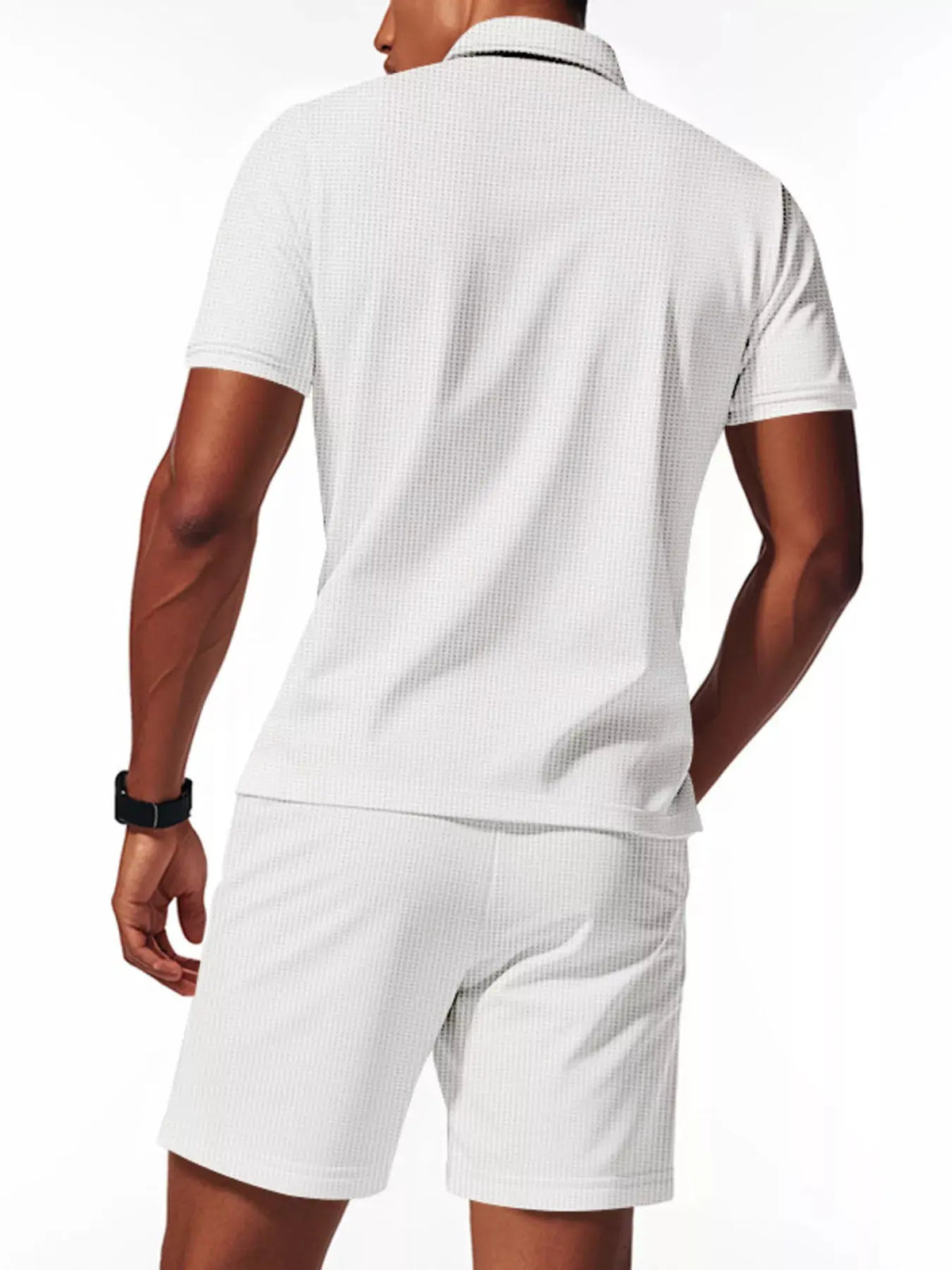 Men's Full Size Casual Short Sleeve Polo and Shorts Set Plus Size by Trendsi