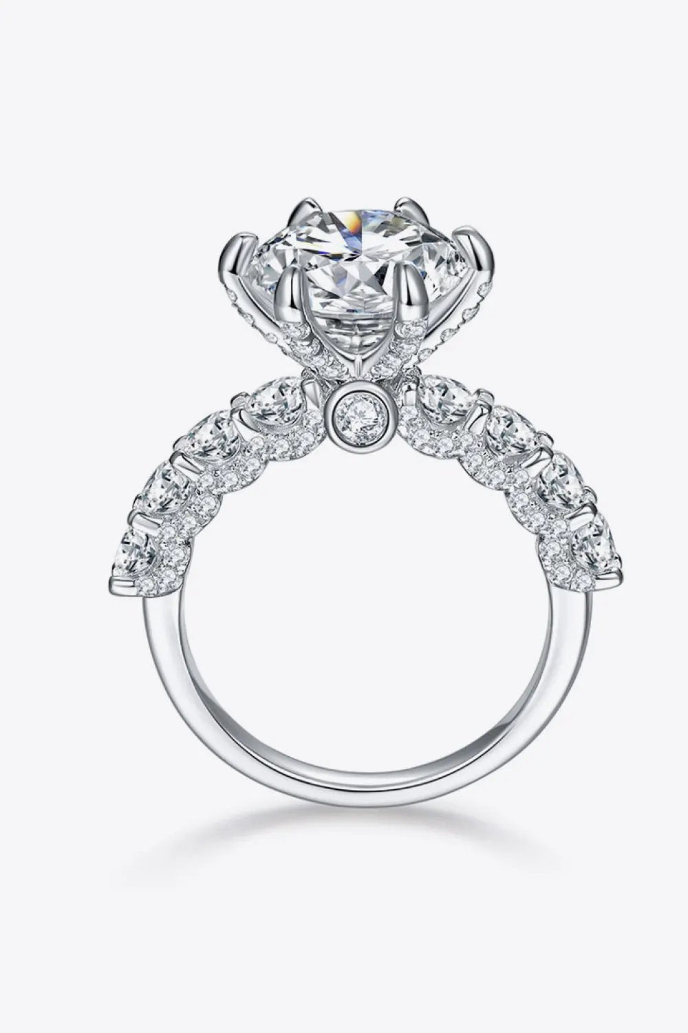 5 Carat Moissanite Side Stone Ring by Partner Label