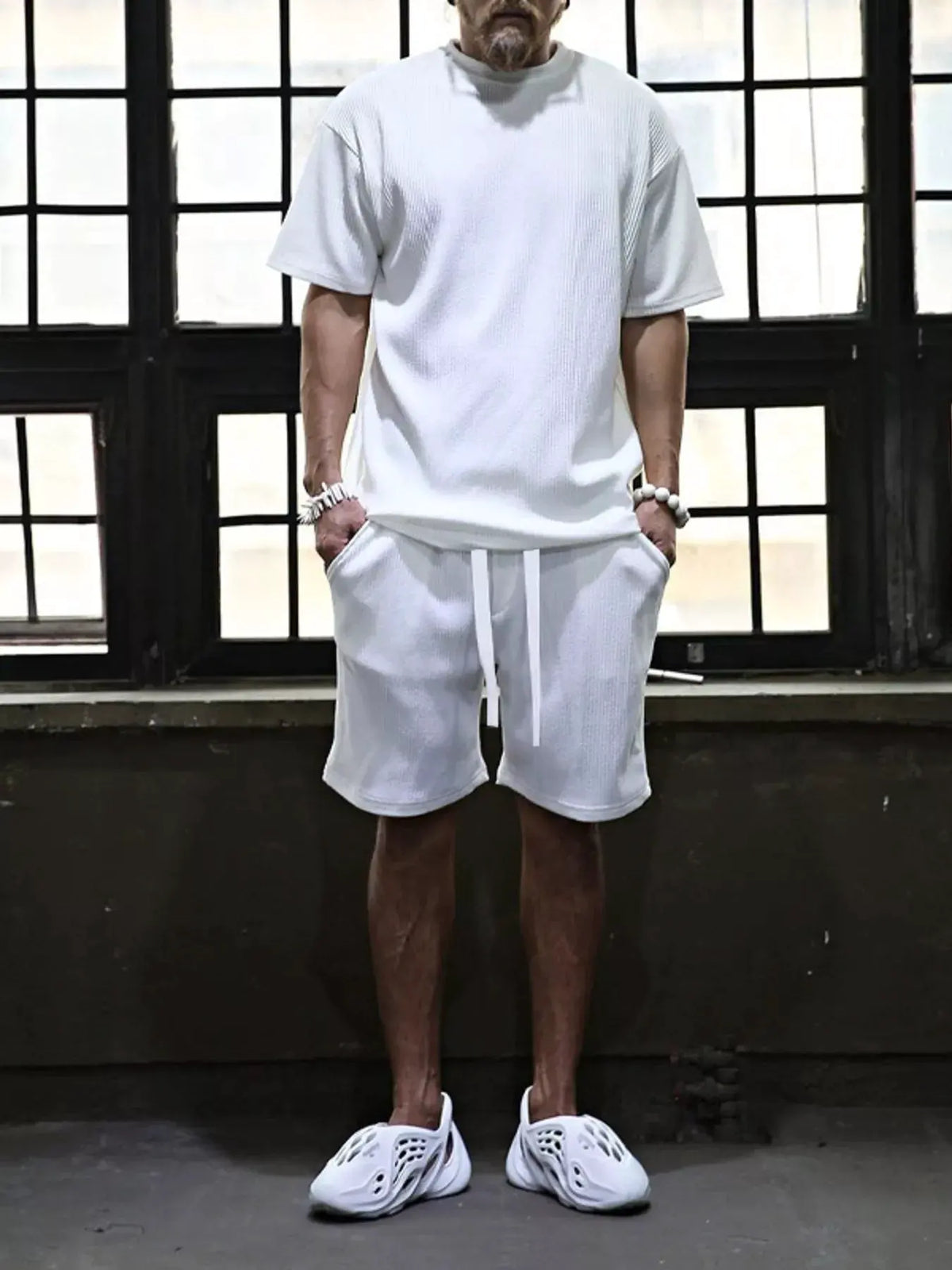 Men's Full Size Short Sleeve Top and Shorts Set Plus Size by Trendsi