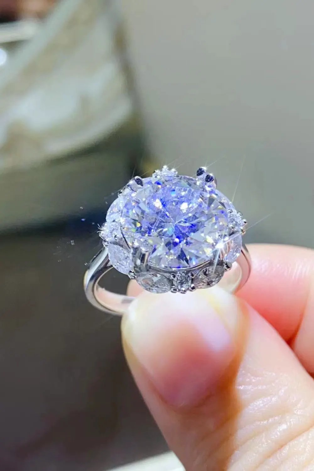 5 Carat Moissanite 925 Sterling Silver Ring by Partner Label
