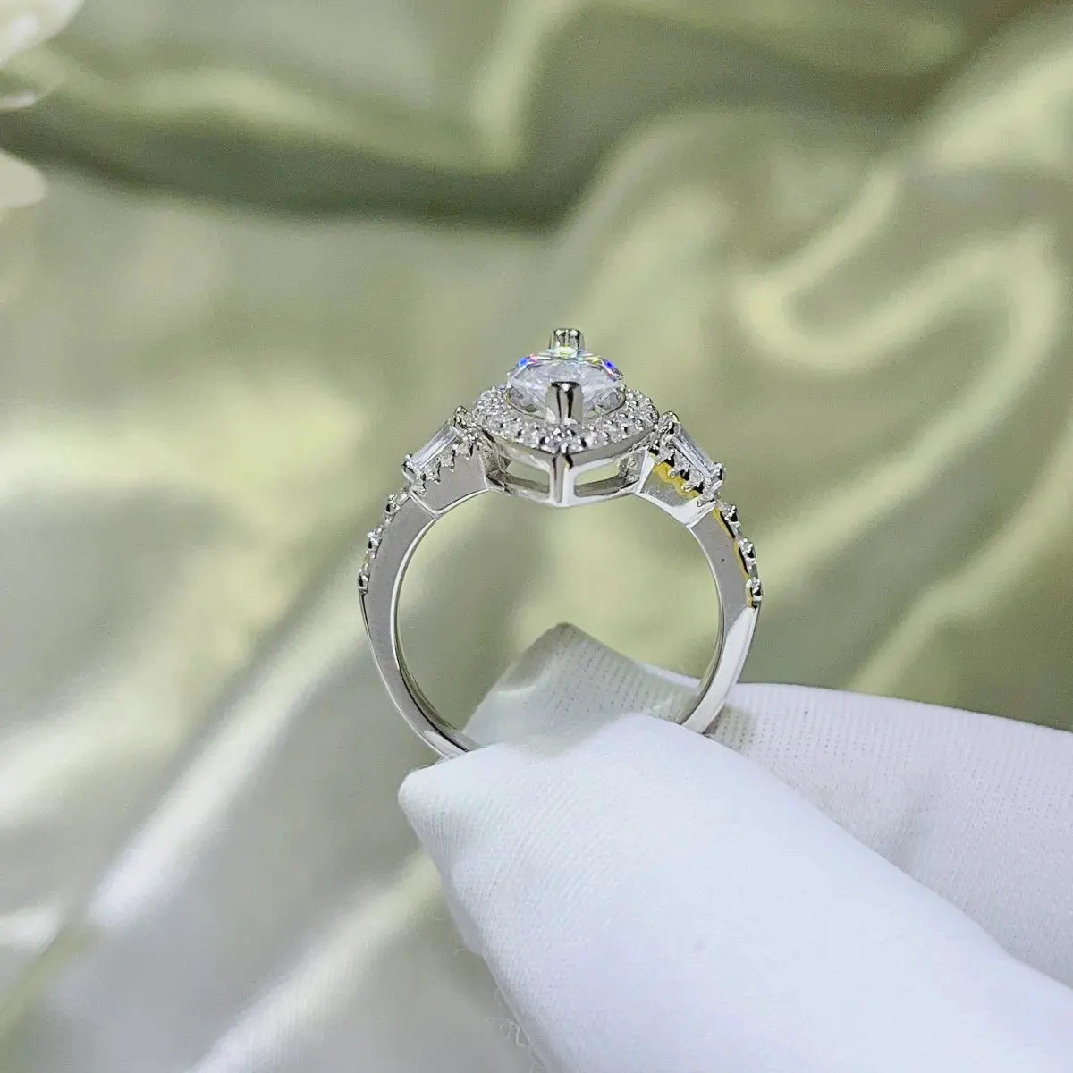2 Carat Moissanite 925 Sterling Silver Ring by Partner Label