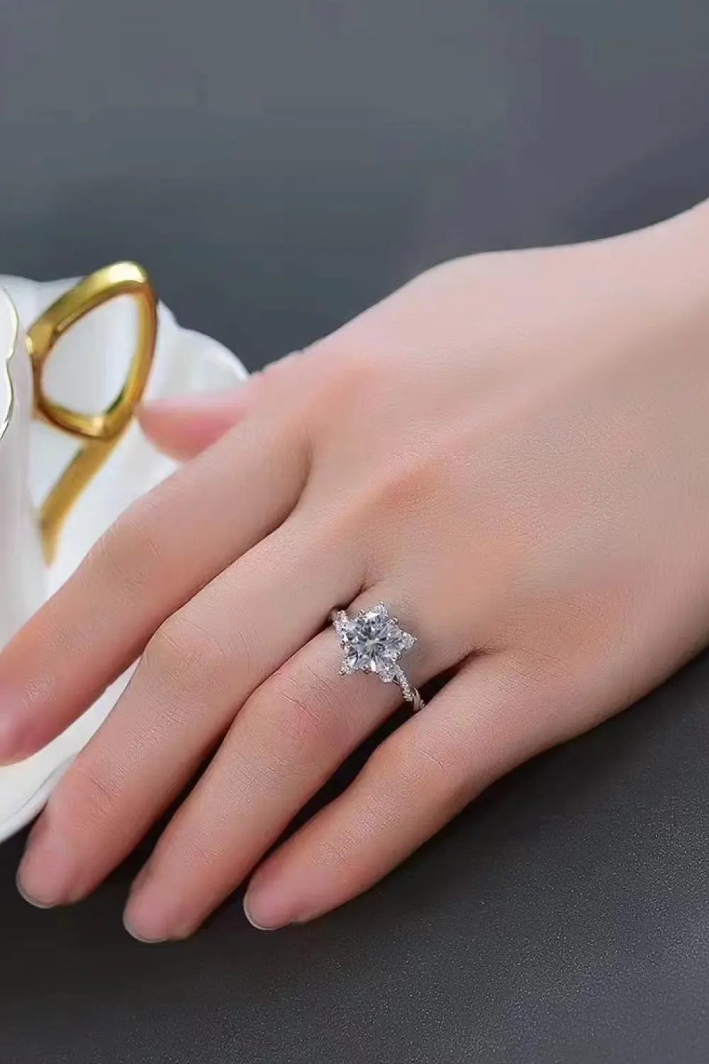 3 Carat Moissanite Twisted Ring by Partner Label