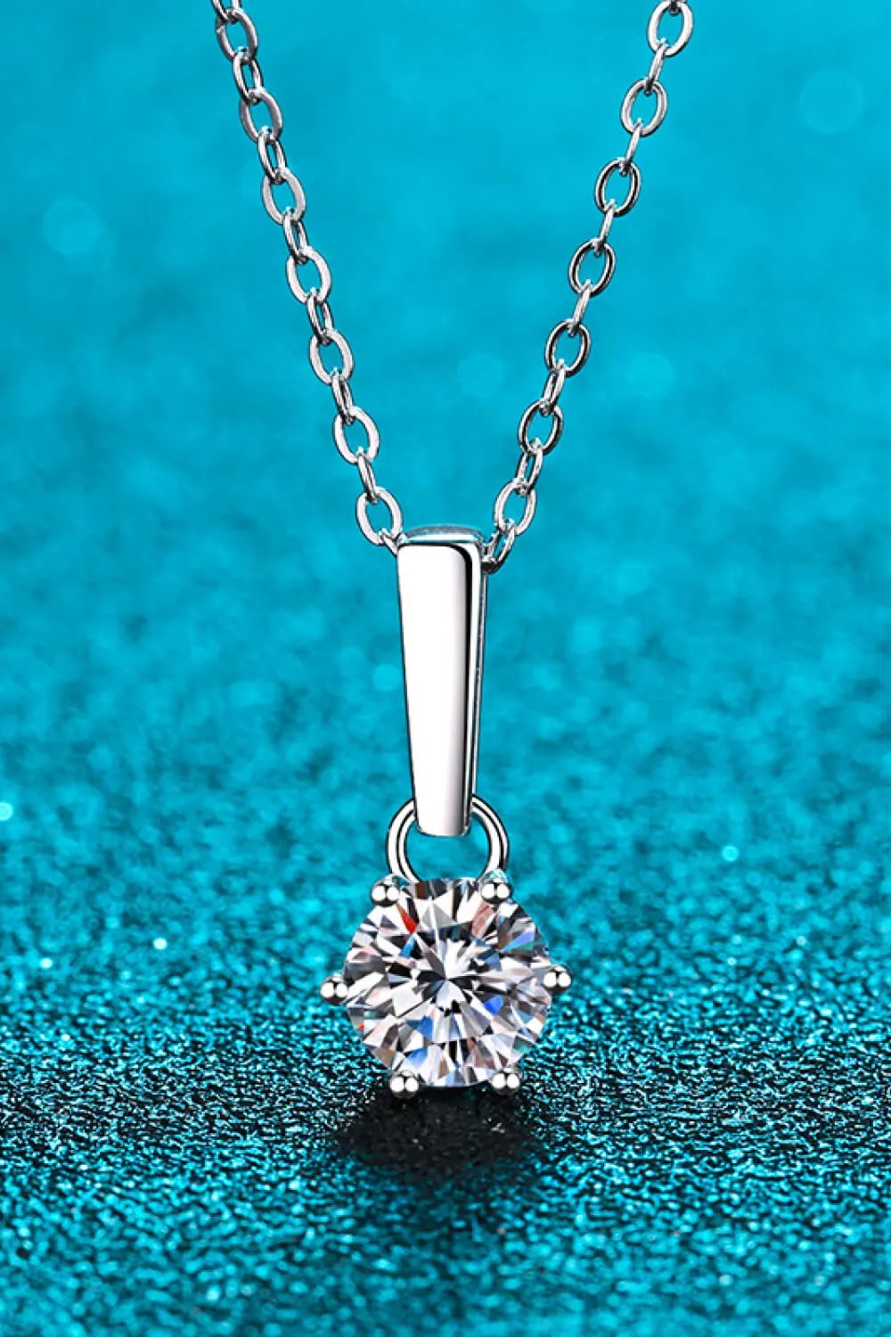 1 Carat Moissanite 925 Sterling Silver Chain-Link Necklace by Partner Label