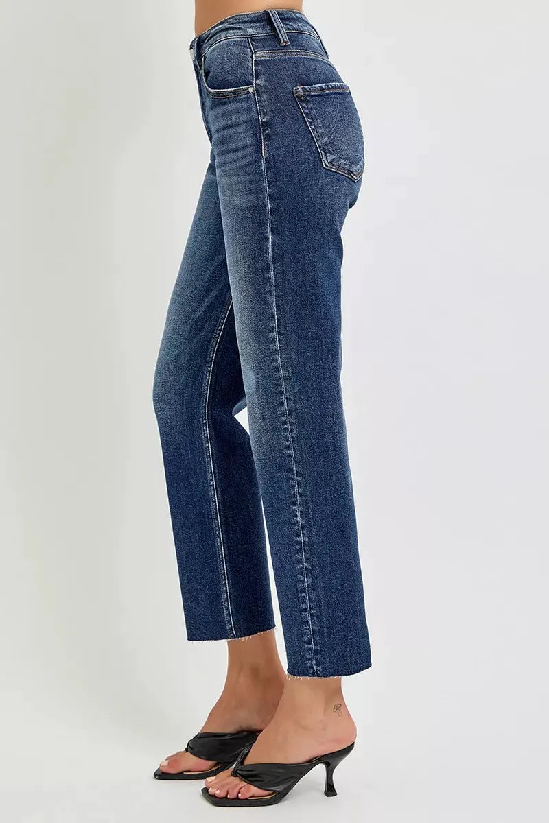 RISEN High Rise Slim Barrel Jeans by RISEN