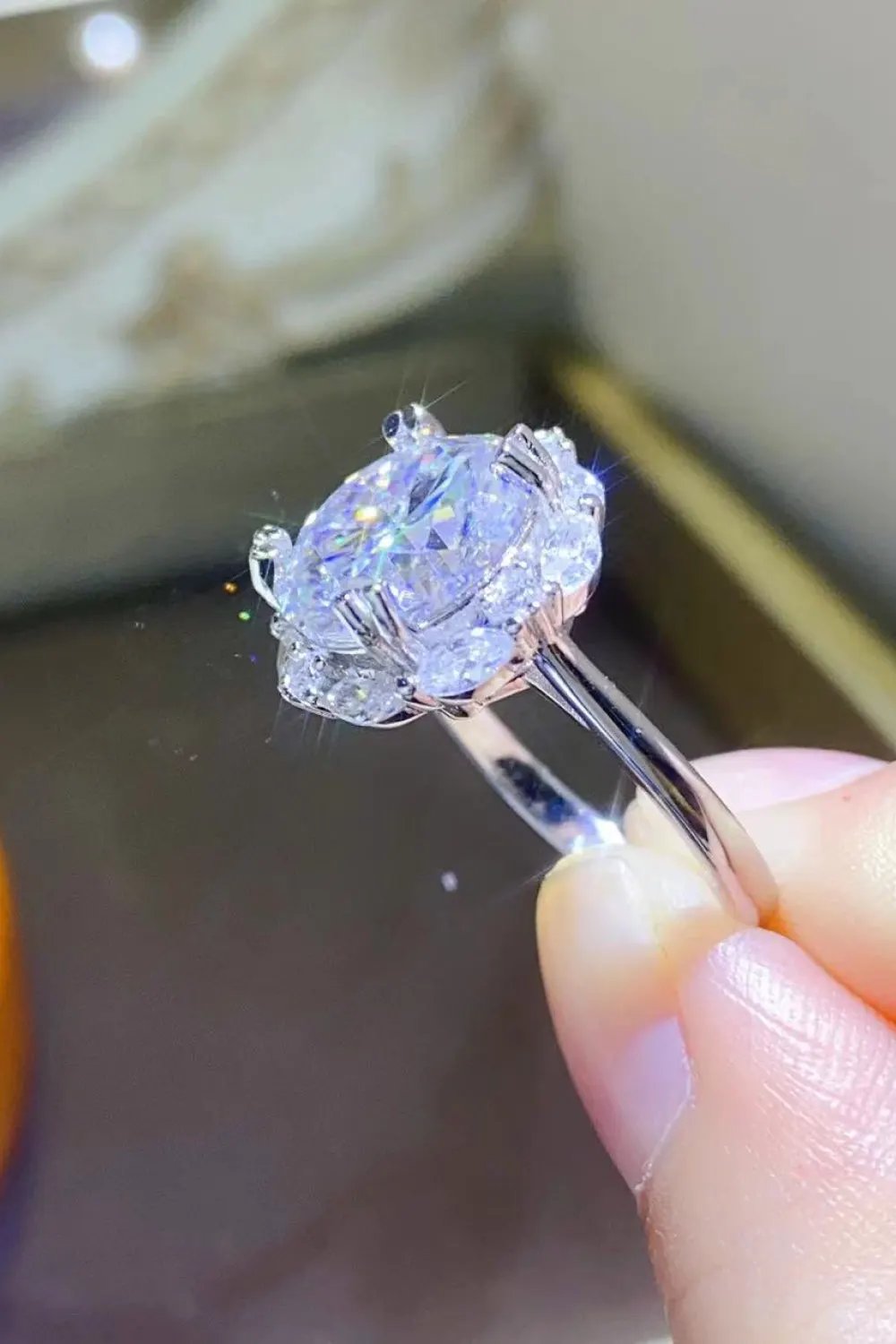 5 Carat Moissanite 925 Sterling Silver Ring by Partner Label