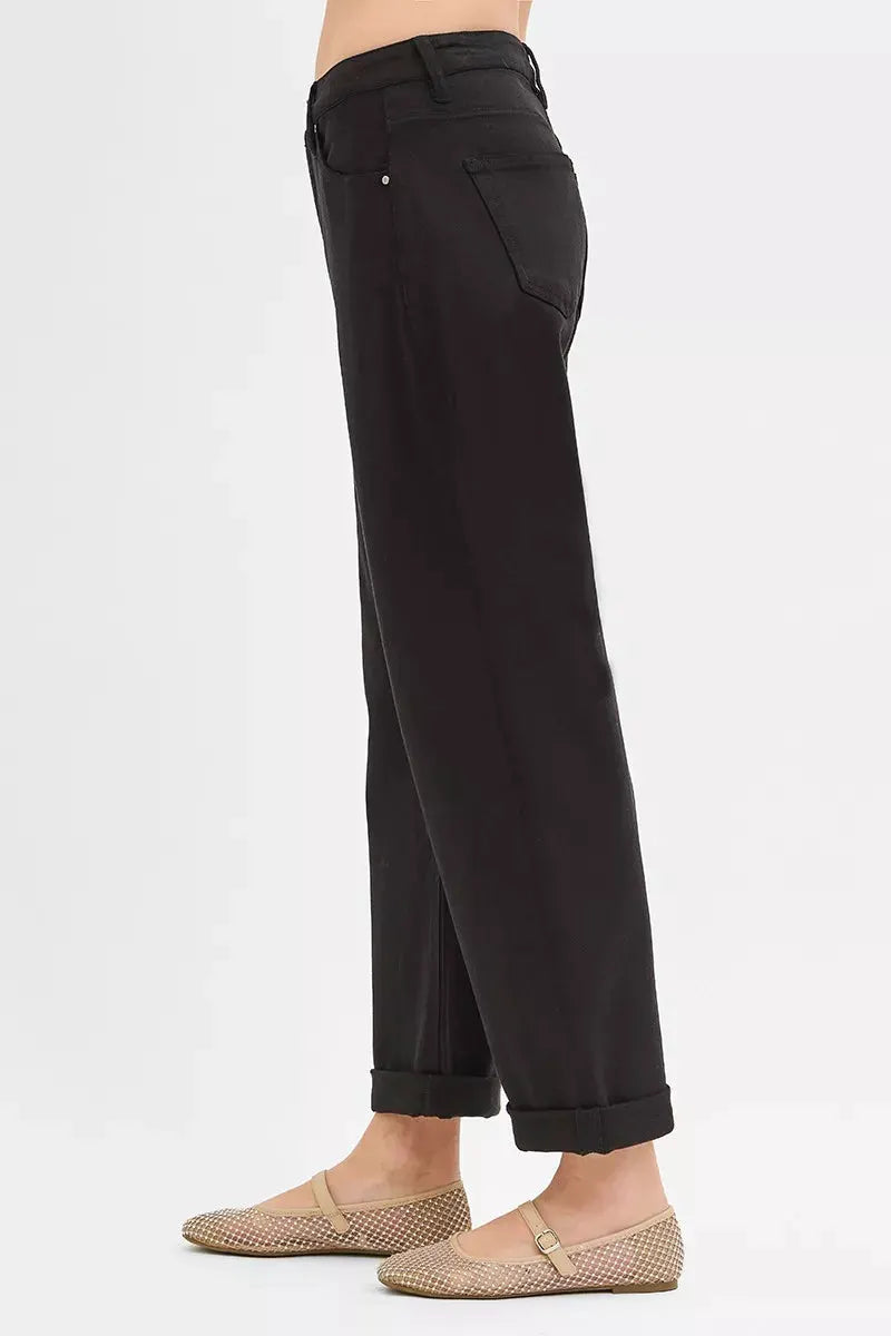RISEN Tummy Control Mid Rise Ankle Barrel Relaxed Baggy by RISEN