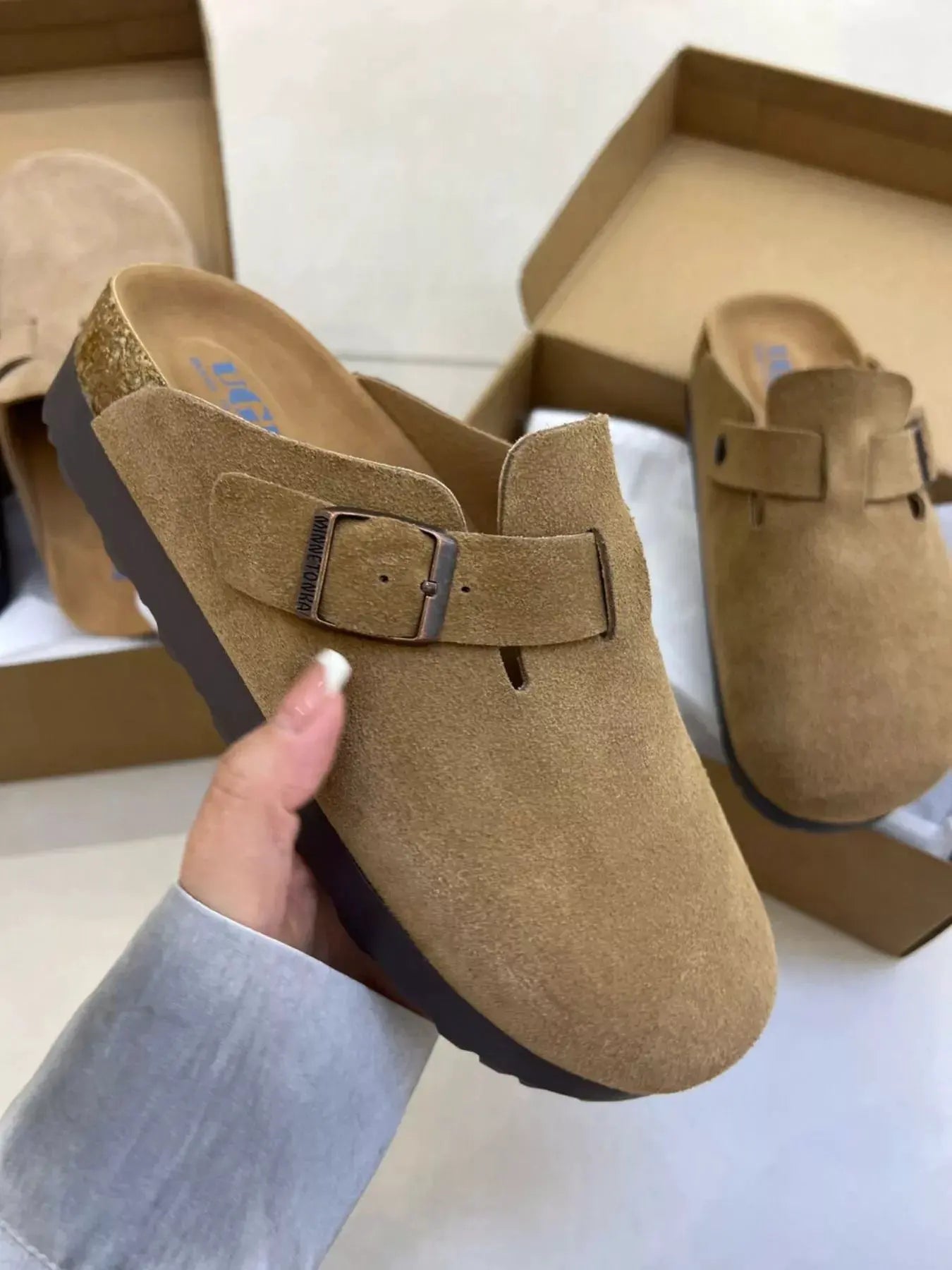 Round Toe Buckle Slip-Ons by Partner Label