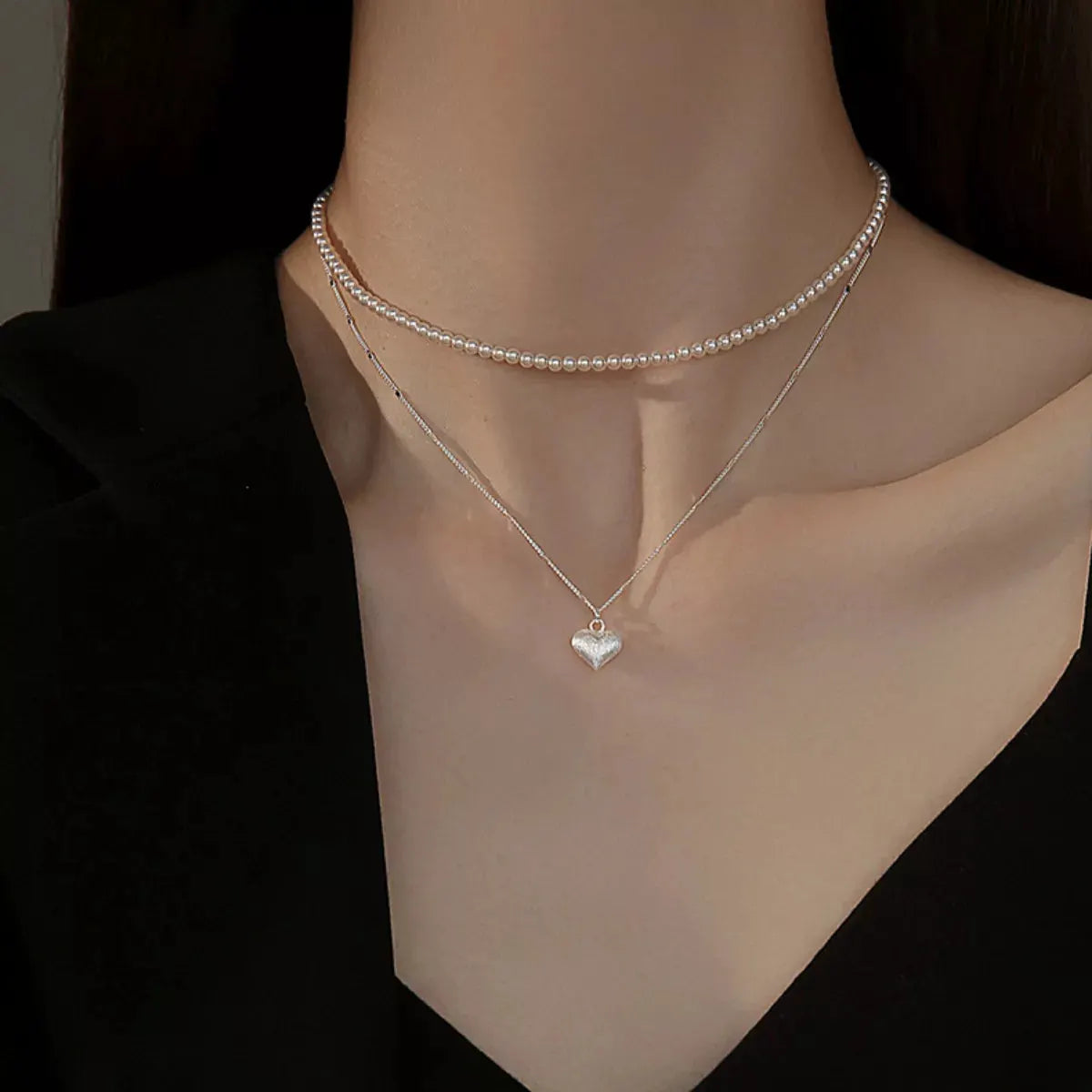 925 Sterling Silver Heart Necklace by Partner Labels