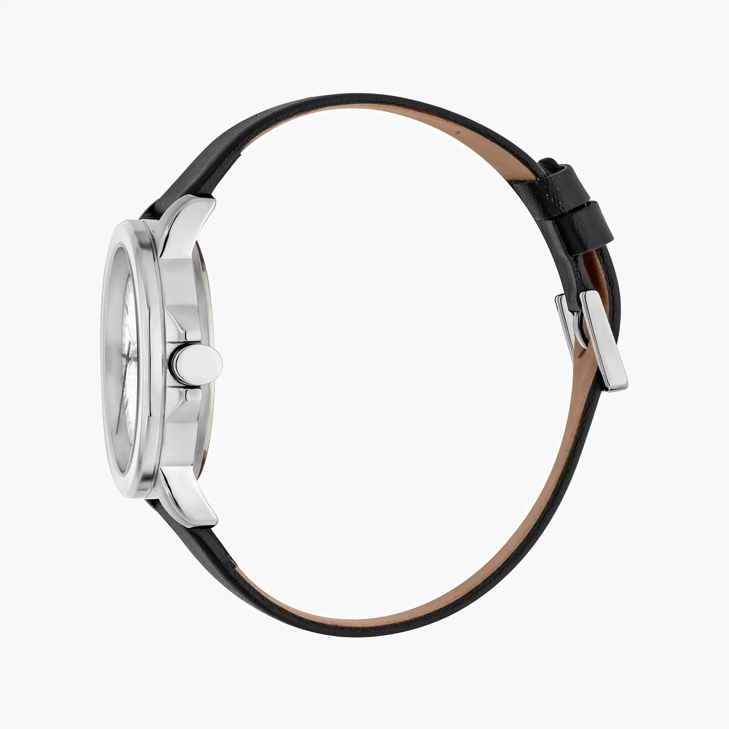 Esprit Men's Black Leather Watch, Silver Dial | Es1g021m0045 by ESPRIT