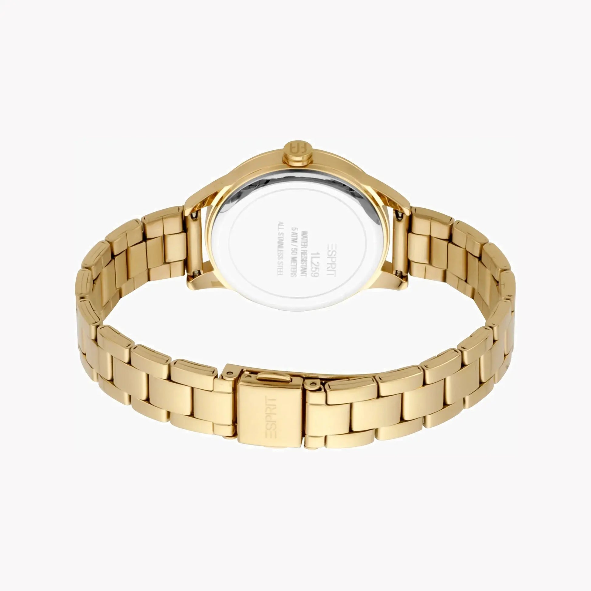 Esprit Women's Gold Stainless Steel Watch, Silver Dial | Es1l006m0035 by ESPRIT