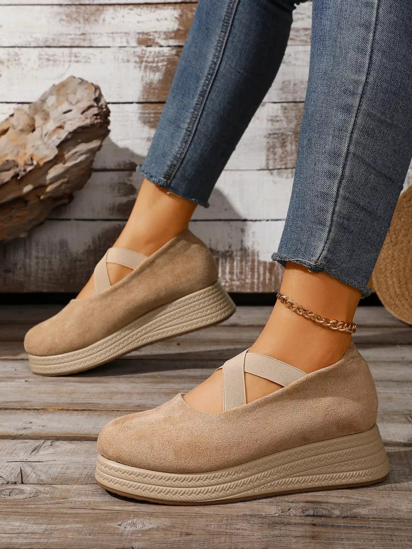 Crisscross Wedge Slip-Ons by Partner Label