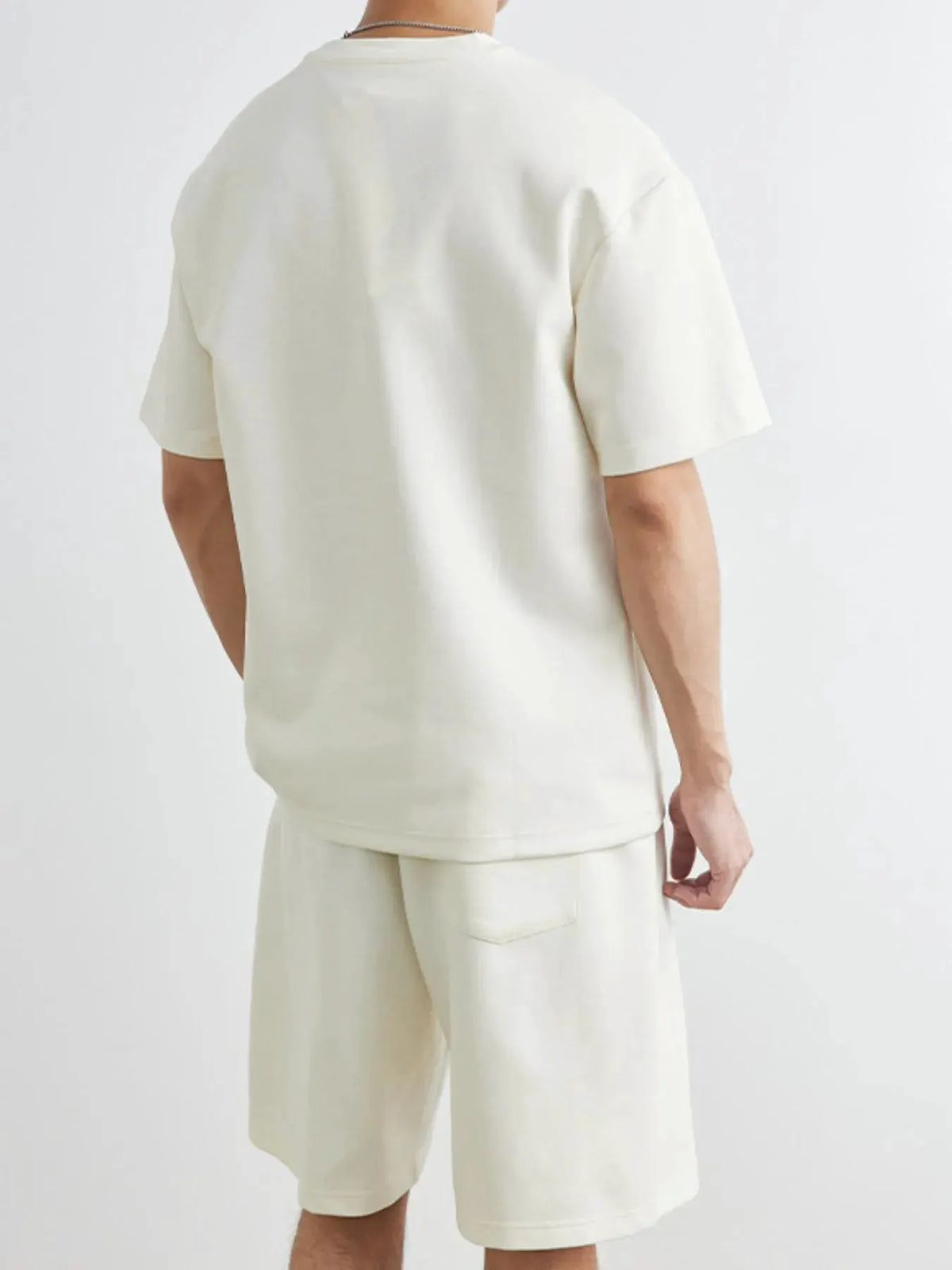 Men's Plus Size Round Neck Short Sleeve Top and Shorts Set by Trendsi
