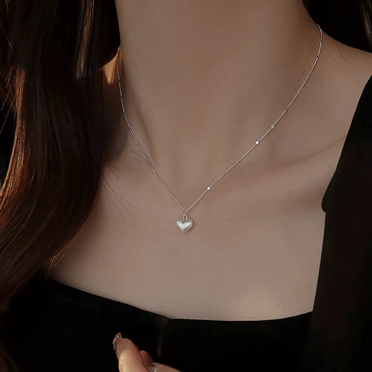 925 Sterling Silver Heart Necklace by Partner Labels