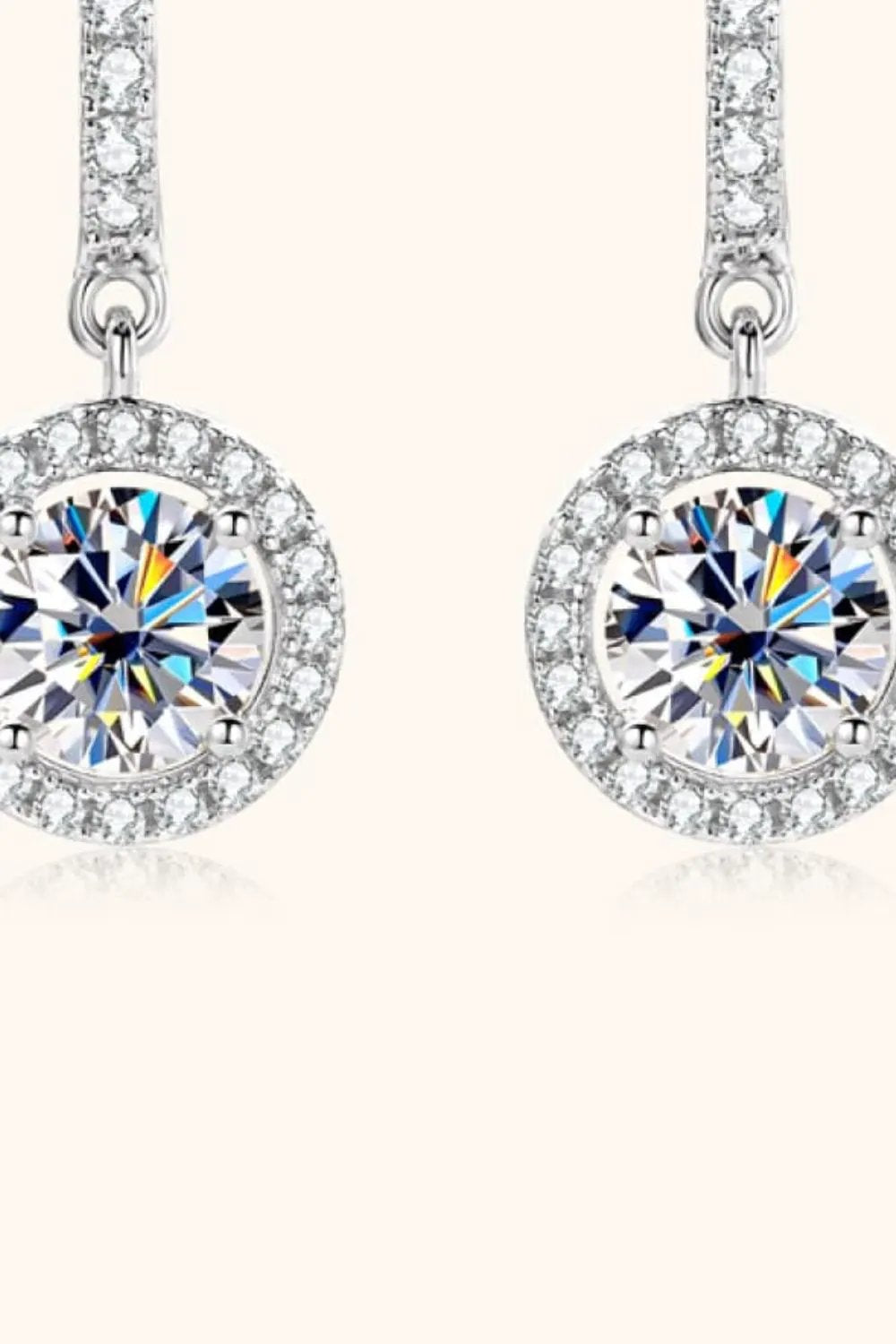 2 Carat Moissanite 925 Sterling Silver Drop Earrings by Partner Label