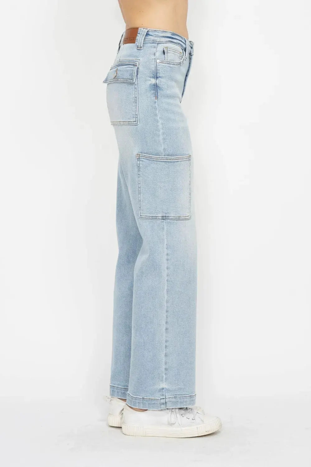 Judy Blue Full Size High Waist Straight Cargo Jeans by Judy Blue