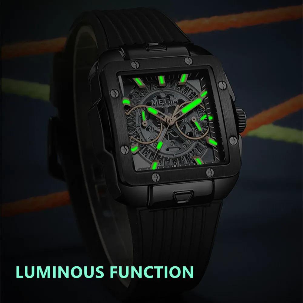 MEGIR Watch for Men Luxury Sport Quartz Wristwatch with Silicone Band Luminous Hands Date Male Chronograph Clock Reloj Hombre 2228 by MEGIR WATCH GROUP