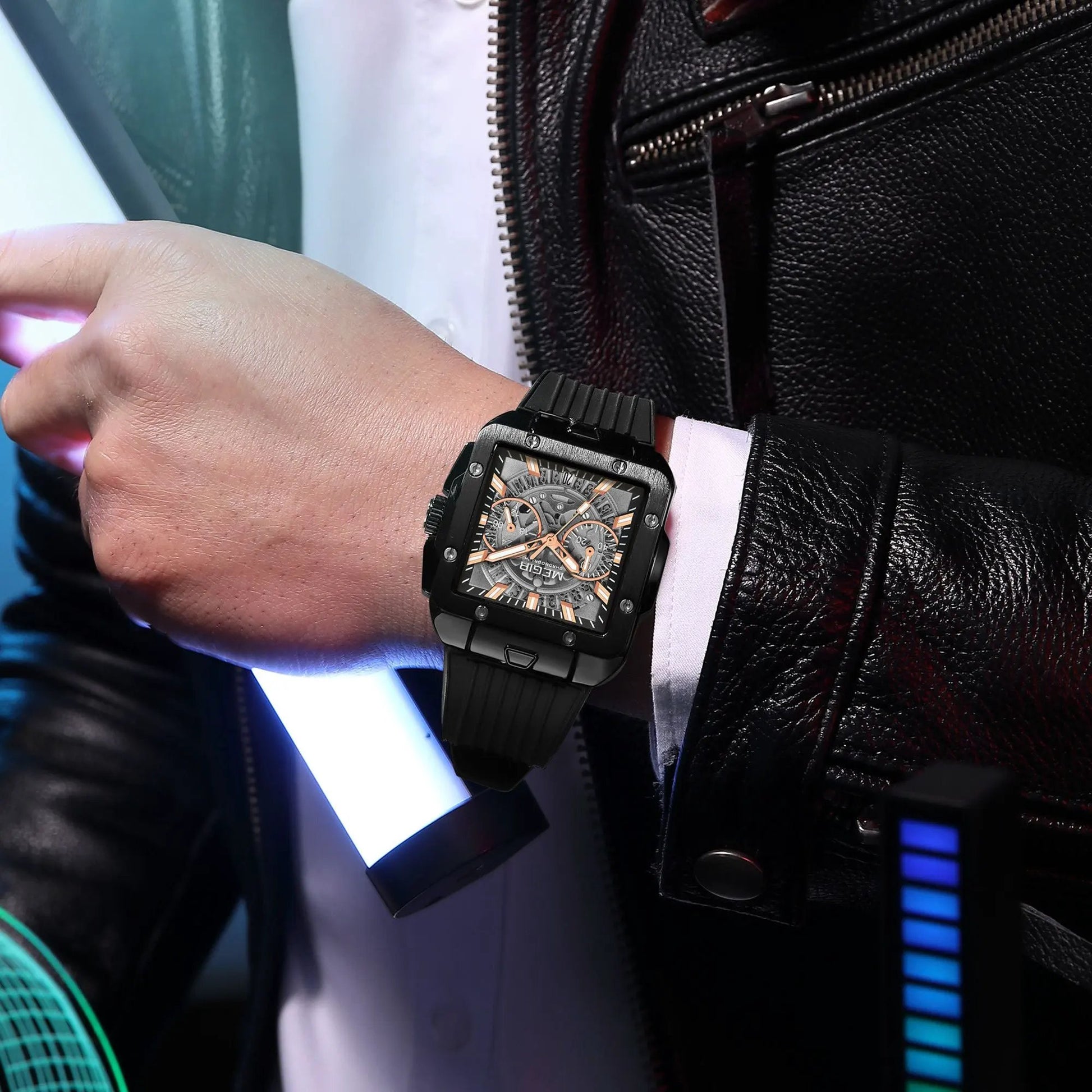 MEGIR Watch for Men Luxury Sport Quartz Wristwatch with Silicone Band Luminous Hands Date Male Chronograph Clock Reloj Hombre 2228 by MEGIR WATCH GROUP