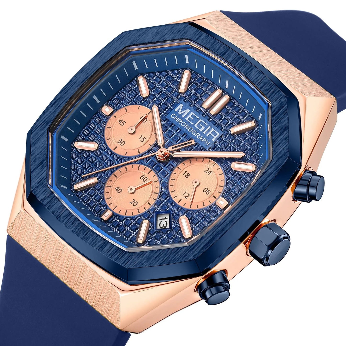 MEGIR Fashion Sport Military Watches for Men Luxury Quartz Wristwatch Silicone Strap Waterproof Date Clock 24-hour Reloj Hombre 2215 by MEGIR WATCH GROUP