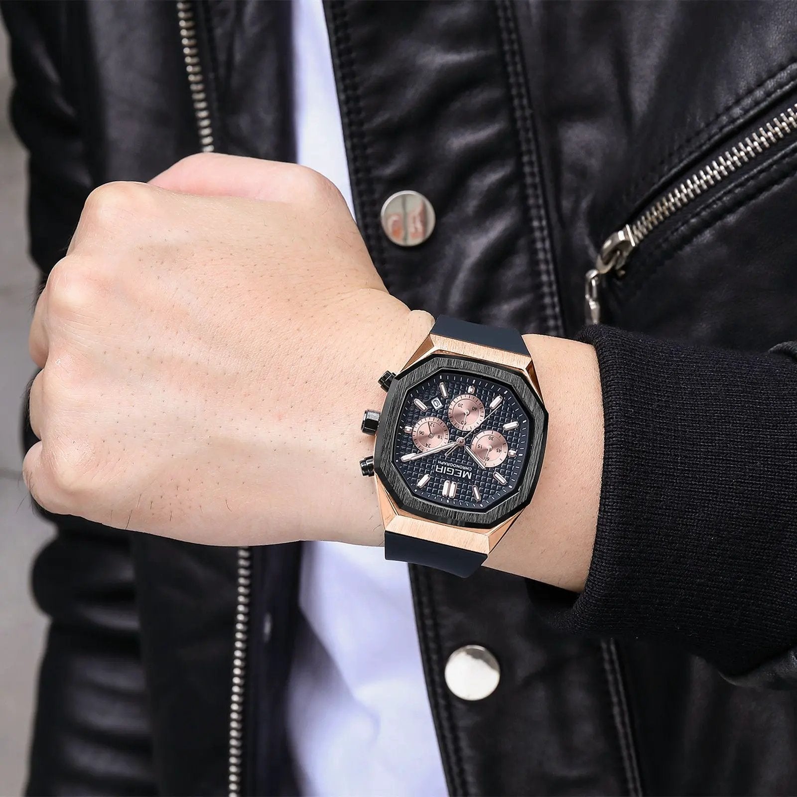 MEGIR Fashion Sport Military Watches for Men Luxury Quartz Wristwatch Silicone Strap Waterproof Date Clock 24-hour Reloj Hombre 2215 by MEGIR WATCH GROUP