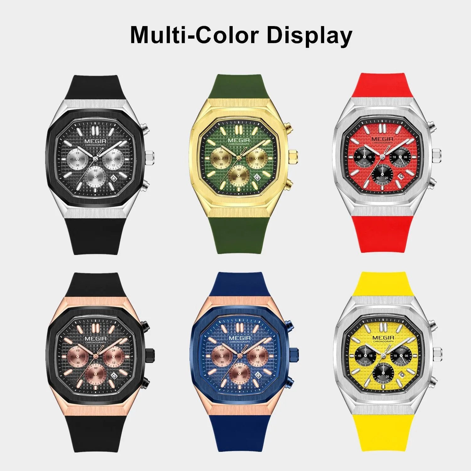 MEGIR Fashion Sport Military Watches for Men Luxury Quartz Wristwatch Silicone Strap Waterproof Date Clock 24-hour Reloj Hombre 2215 by MEGIR WATCH GROUP