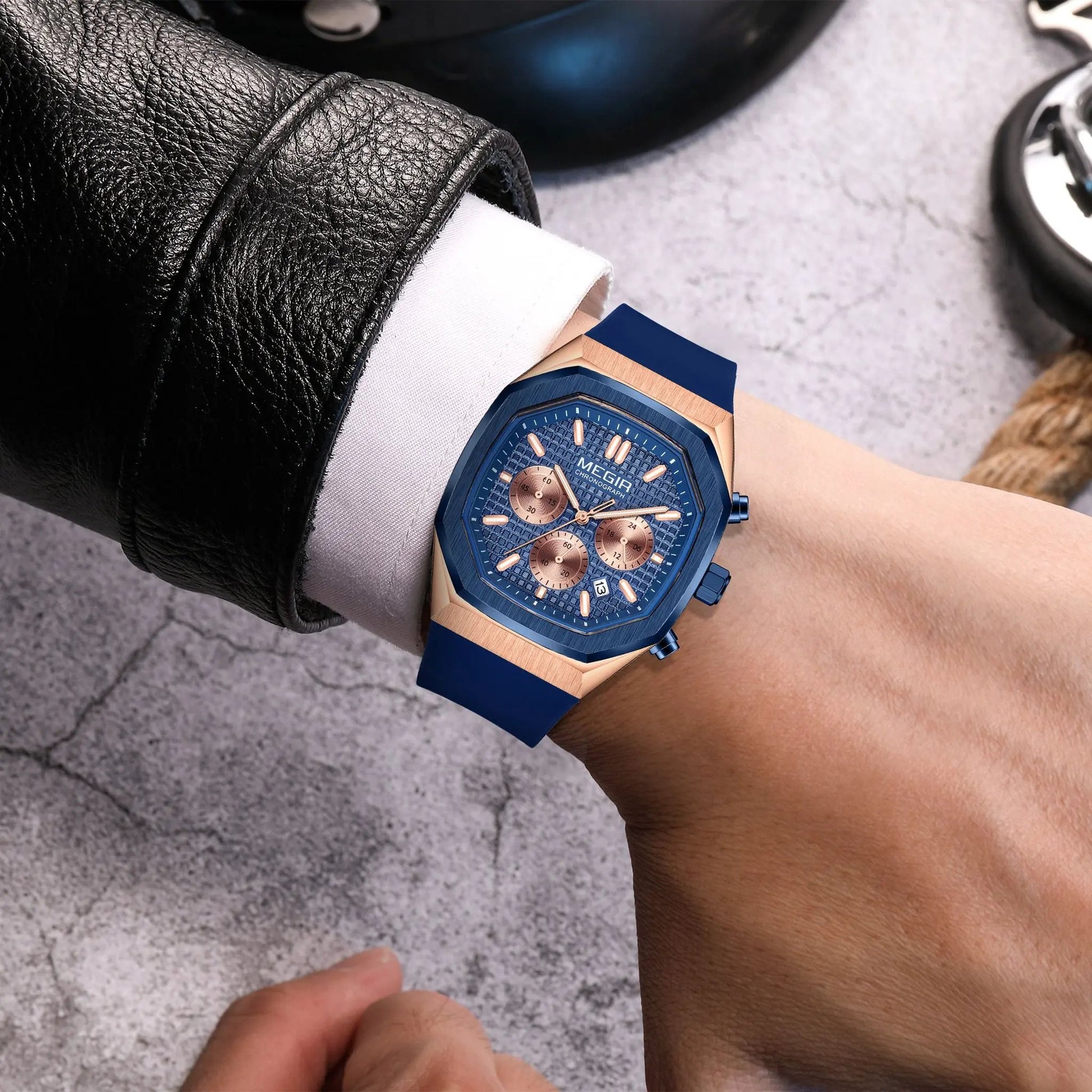 MEGIR Fashion Sport Military Watches for Men Luxury Quartz Wristwatch Silicone Strap Waterproof Date Clock 24-hour Reloj Hombre 2215 by MEGIR WATCH GROUP