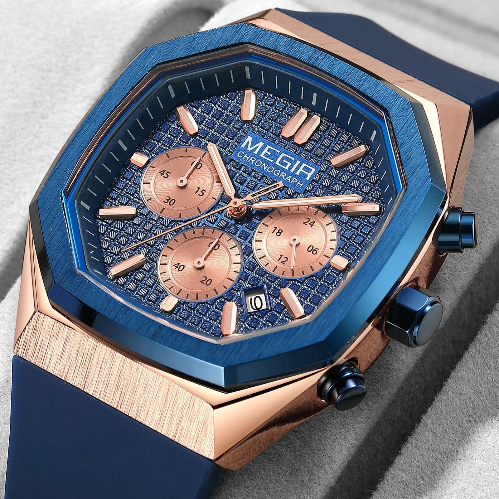 MEGIR Fashion Sport Military Watches for Men Luxury Quartz Wristwatch Silicone Strap Waterproof Date Clock 24-hour Reloj Hombre 2215 by MEGIR WATCH GROUP