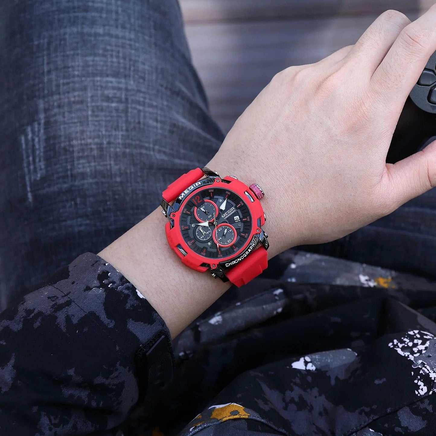 MEGIR Fashion Military Watch for Men Silicone Strap Sport Quartz Chronograph Waterproof Male Clock Wristwatch Reloj Hombre 2208 by MEGIR WATCH GROUP