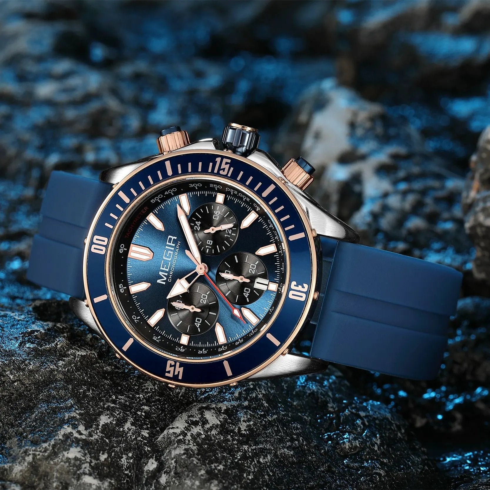 MEGIR Men Watch with Chronograph Fashion Quartz Military Waterproof Calendar Business Casual Wristwatches Clock Montre Homme 2226 by MEGIR WATCH GROUP
