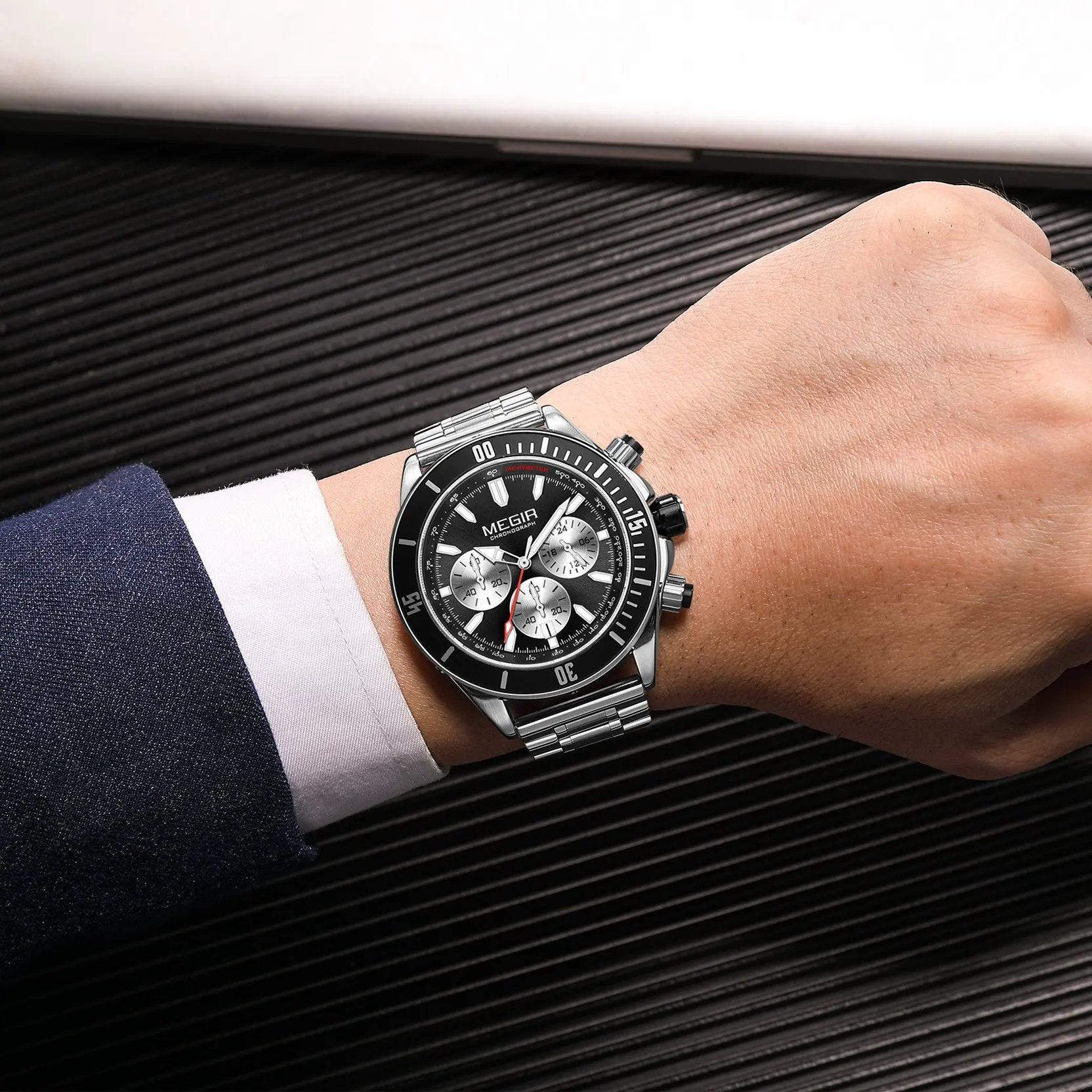 MEGIR Men Watch with Chronograph Fashion Quartz Military Waterproof Calendar Business Casual Wristwatches Clock Montre Homme 2226 by MEGIR WATCH GROUP