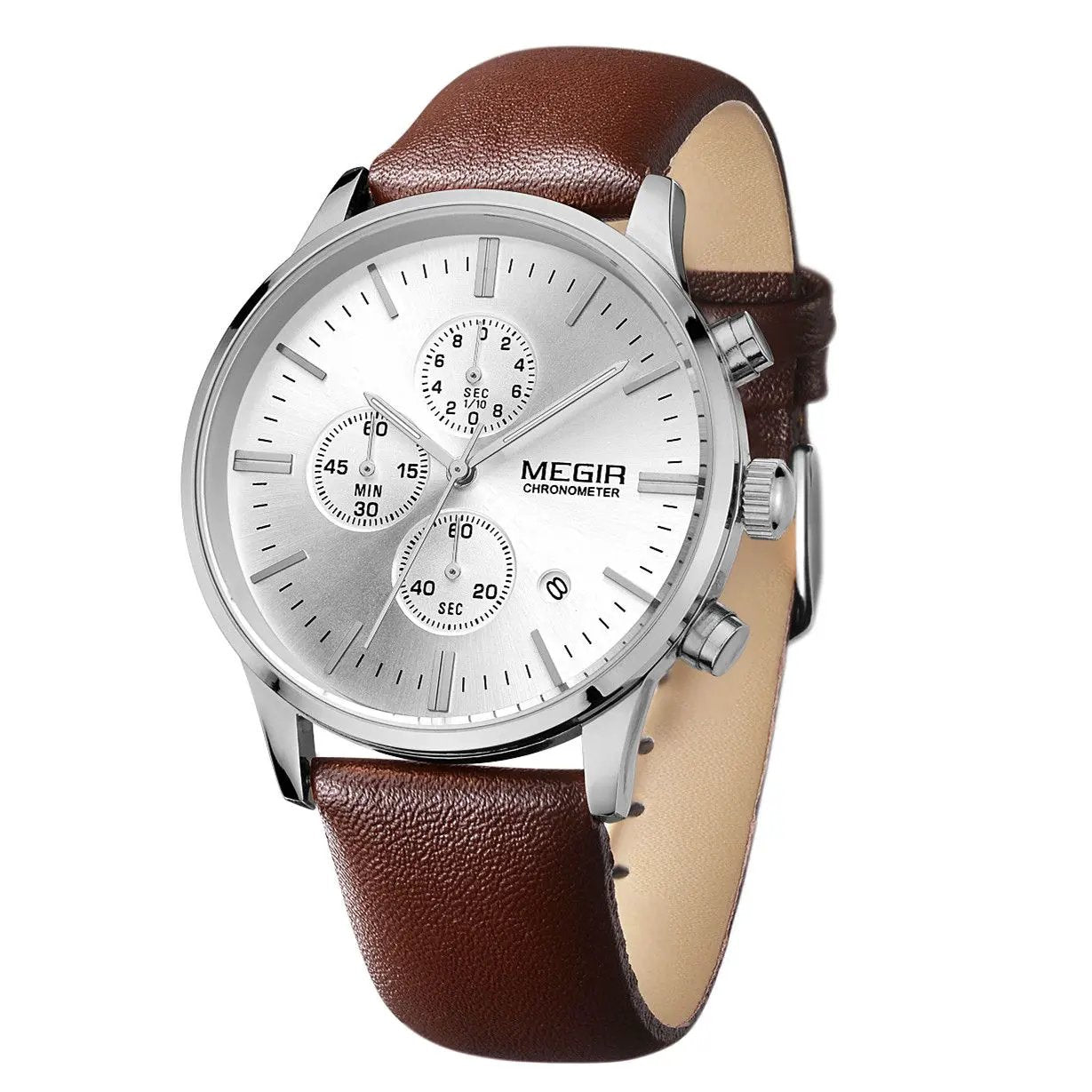 MEGIR Sport Watch for Men Luxury Waterproof Quartz Clock Leather Wristwatch Luminous Military Watches Calendar reloj hombre 2011 by MEGIR WATCH GROUP