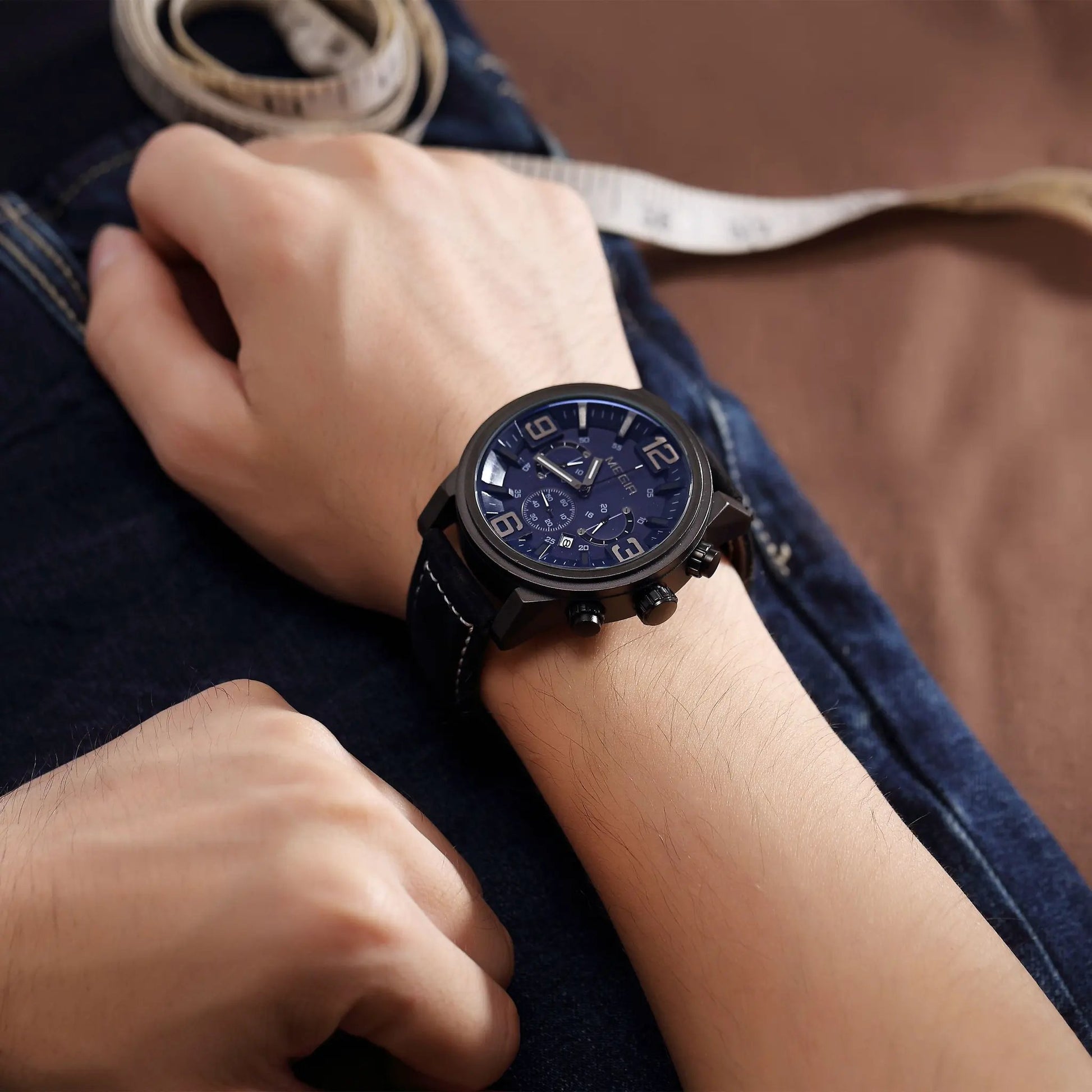 MEGIR Luxury Watches for Men Quartz Chronograph Waterproof Calendar Luminous Sport Military Wristwatch Clock Reloj Hombre 3010 by MEGIR WATCH GROUP