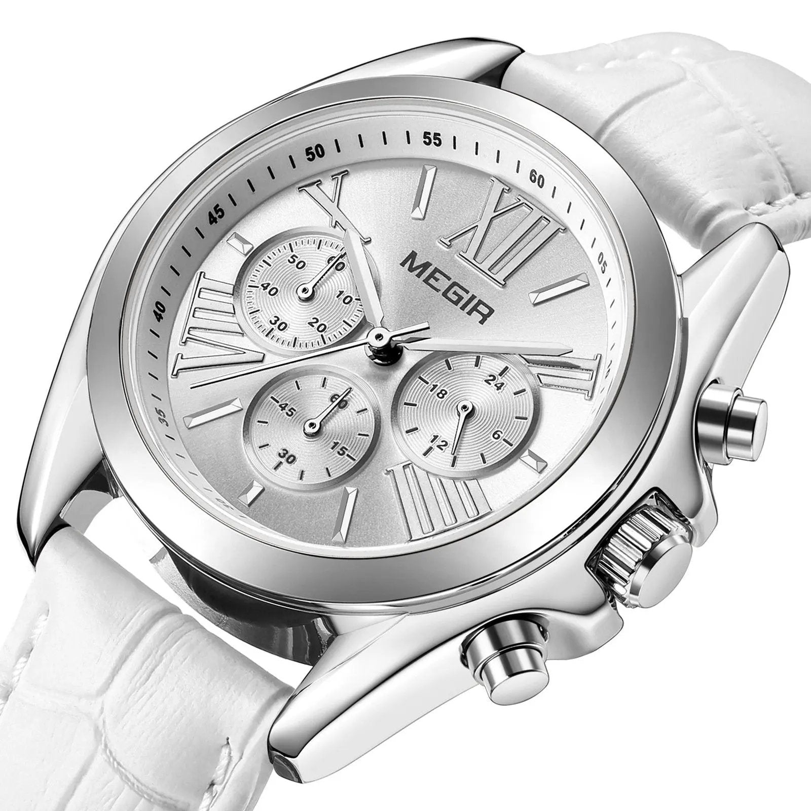 MEGIR Watches for Women Luxury Ladies Wristwatch Leather Waterproof Elegant Dress Quartz Chronograph Female Clock 24-hour 2114 by MEGIR WATCH GROUP