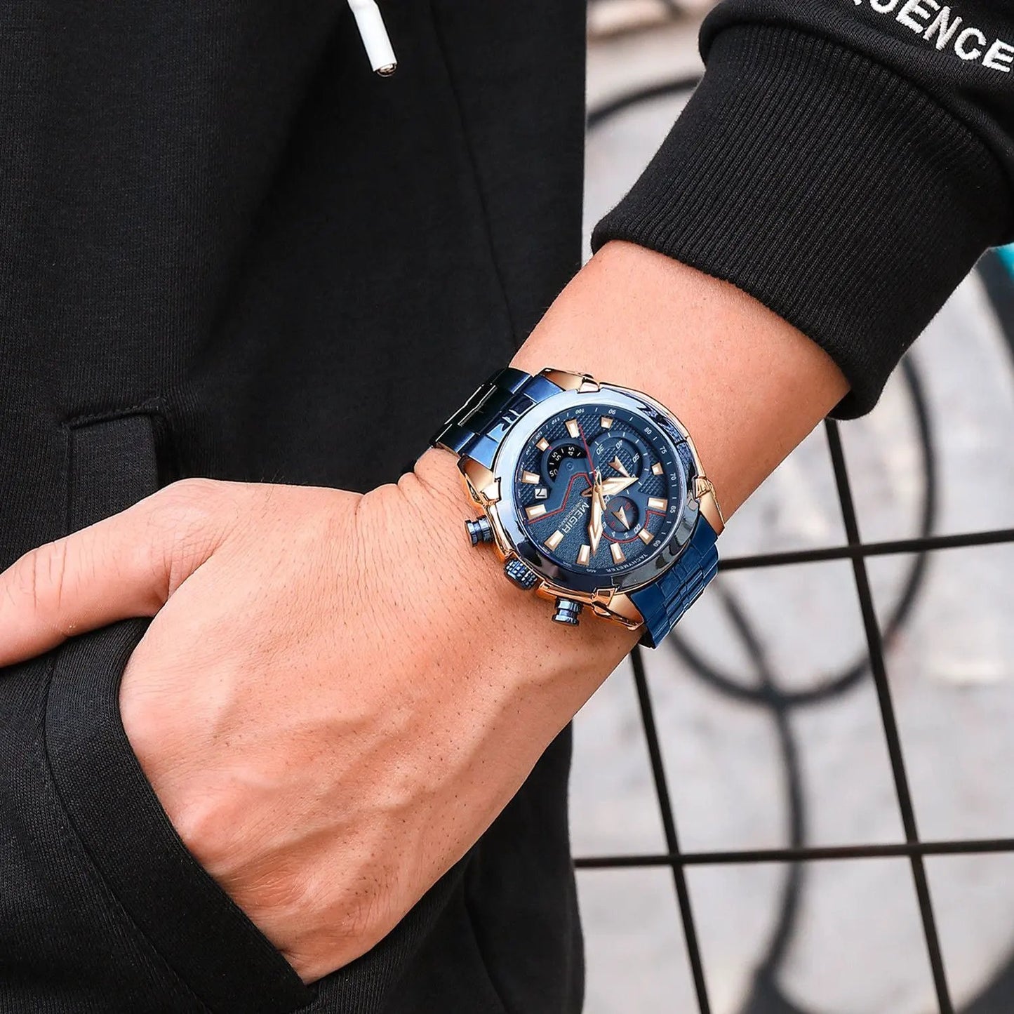 MEGIR Stainless Steel Bracelet Business Watches for Men Luxury Military Quartz Wristwatches Waterproof Luminous Clock Date 2065 by MEGIR WATCH GROUP