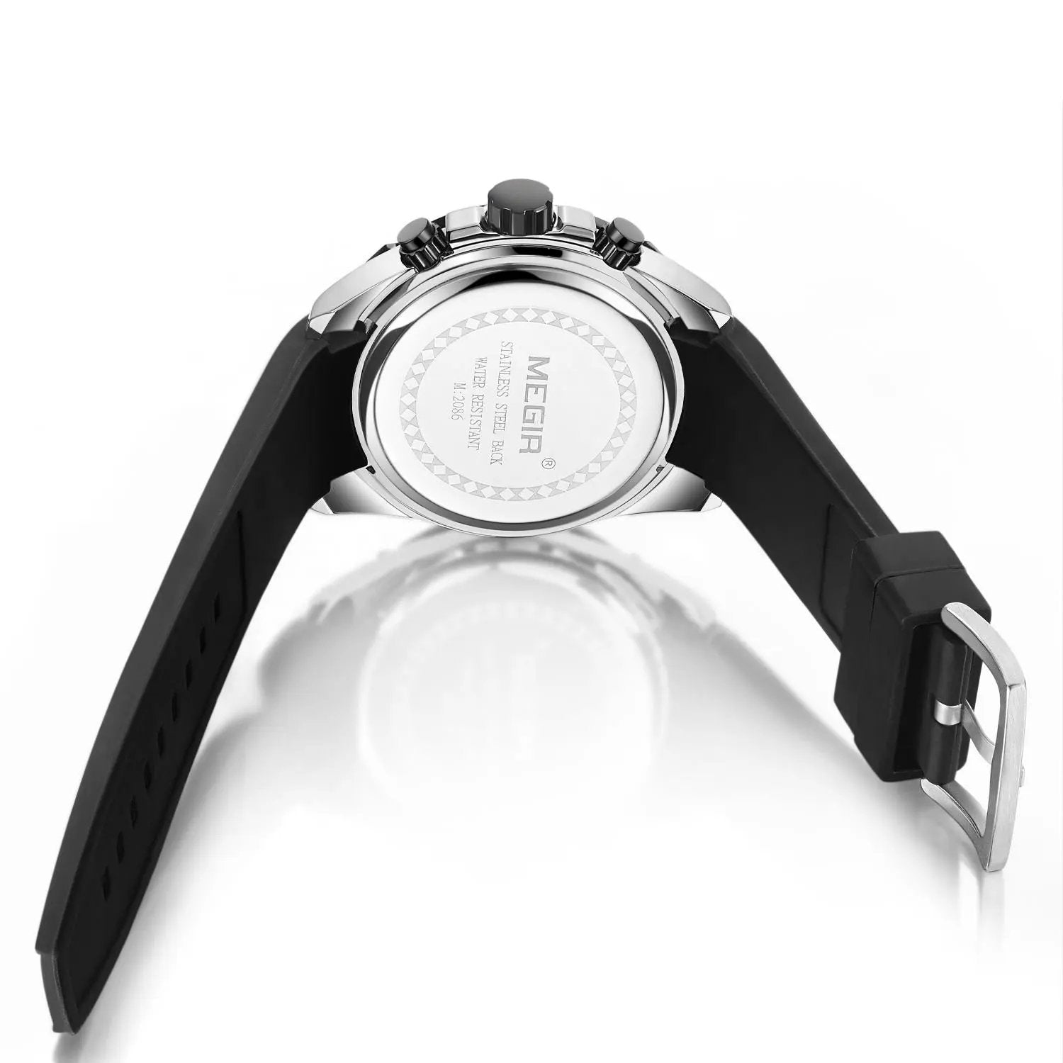 MEGIR Chronograph Luxury Brand Men Sports Watches Silicone Strap Quartz Casual Wristwatch Waterproof Calendar Reloj Hombre 2086 by MEGIR WATCH GROUP