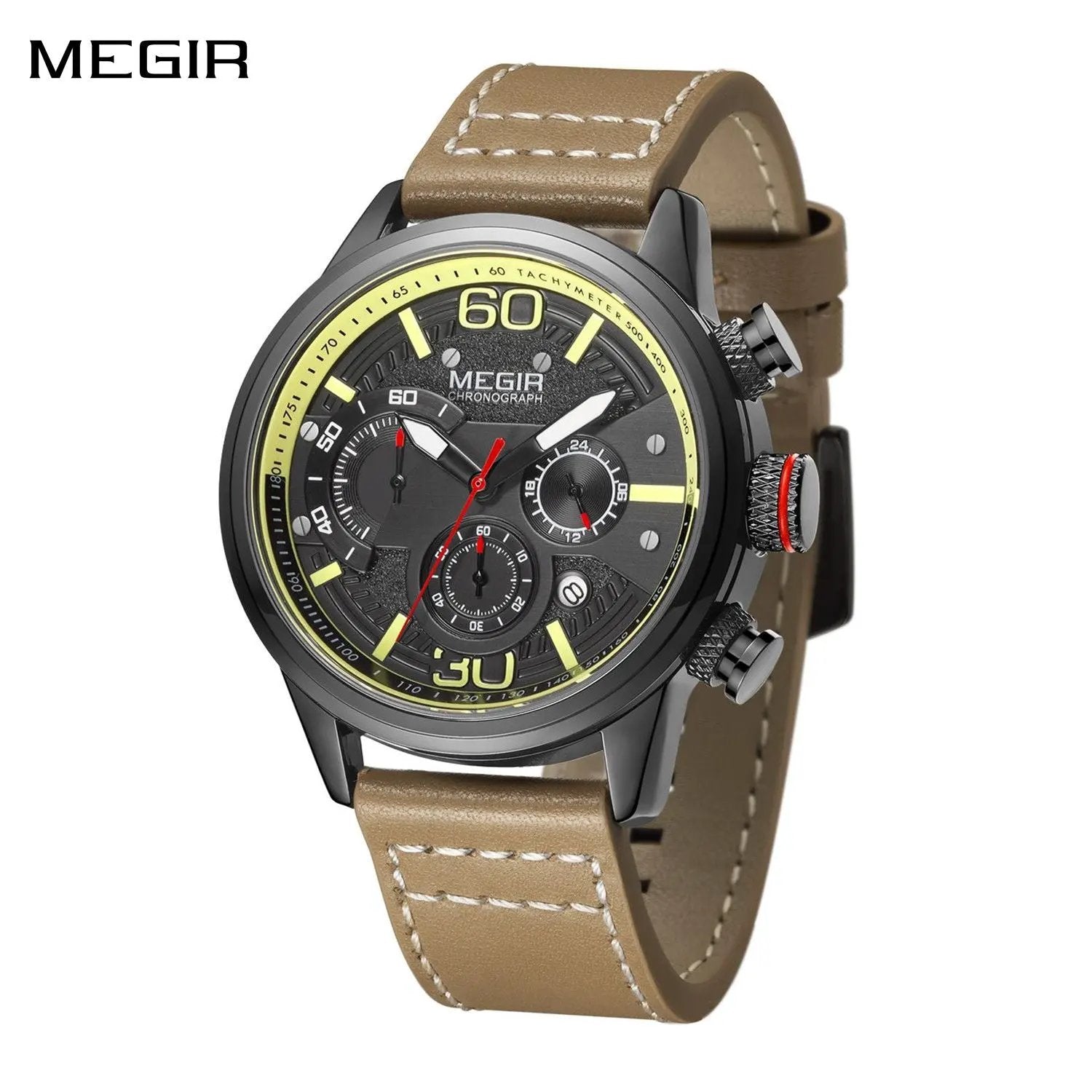 MEGIR Men Watches Fashion Brand Sport Quartz Chronograph Clock Waterproof Man Business Wristwatch 24-hour Relogio Masculino 2110 by MEGIR WATCH GROUP