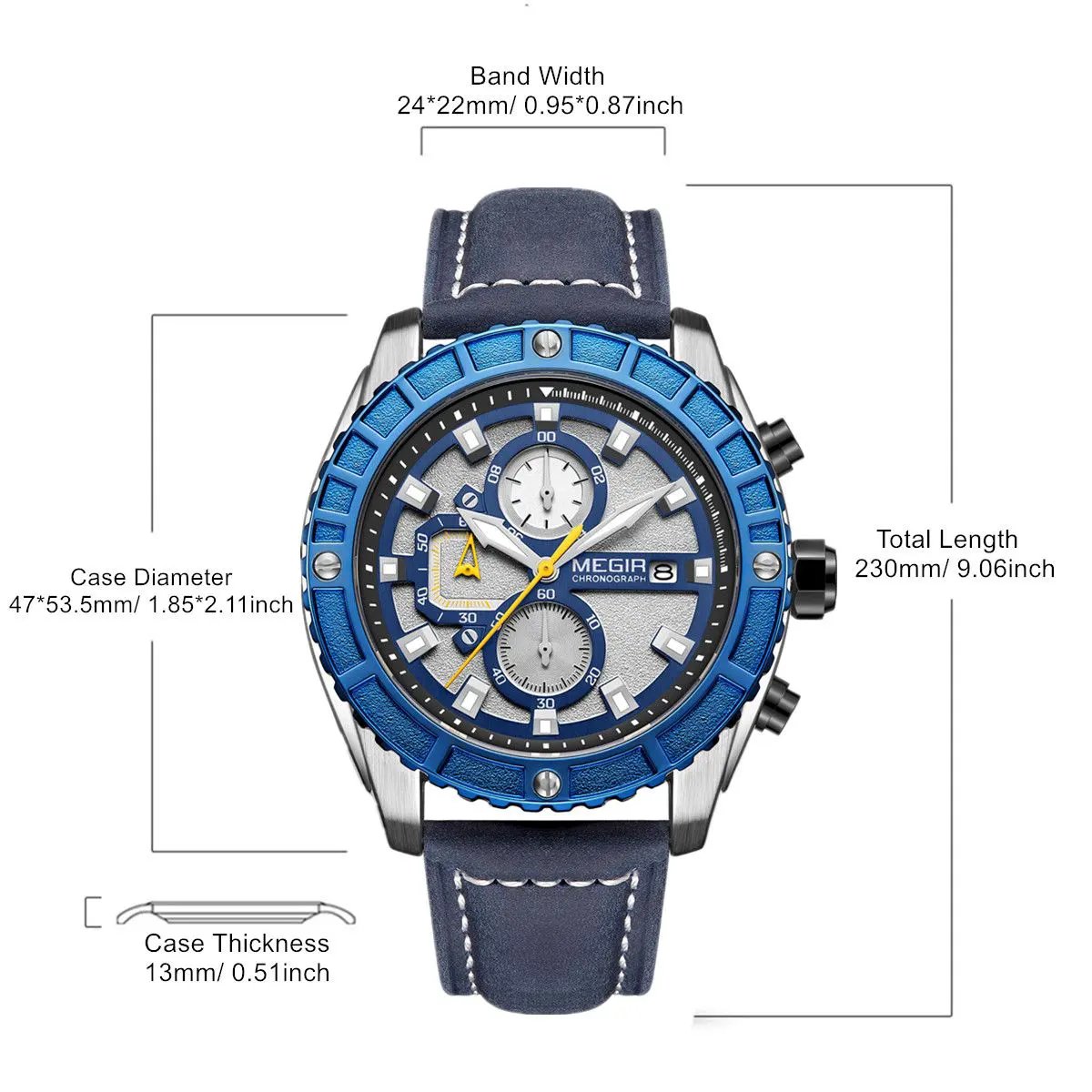 MEGIR Fashion Men's Sport Watches Waterproof Luminous Man Quartz Military Wristwatch Clock Gift for Men Relogio Masculino 2119 by MEGIR WATCH GROUP