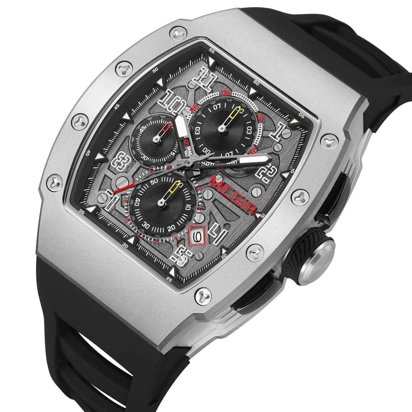 MEGIR Blue Luxury Sport Watch for Men Steel Case Waterproof Luminous Military Quartz Chronograph Auto Date Reloj Hombre 8411 by MEGIR WATCH GROUP