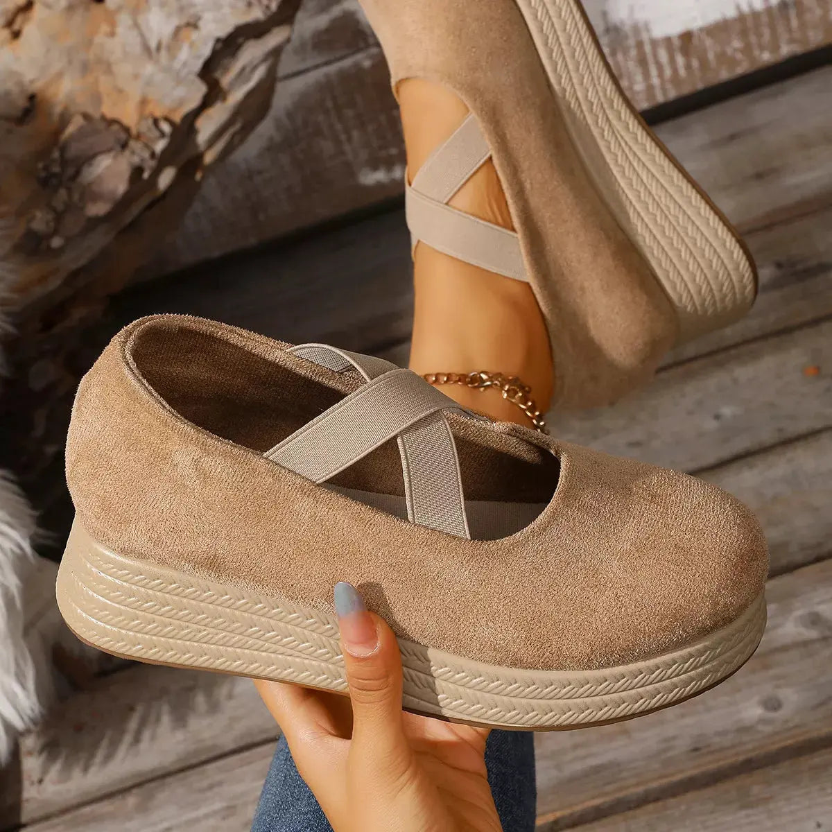 Crisscross Wedge Slip-Ons by Partner Label