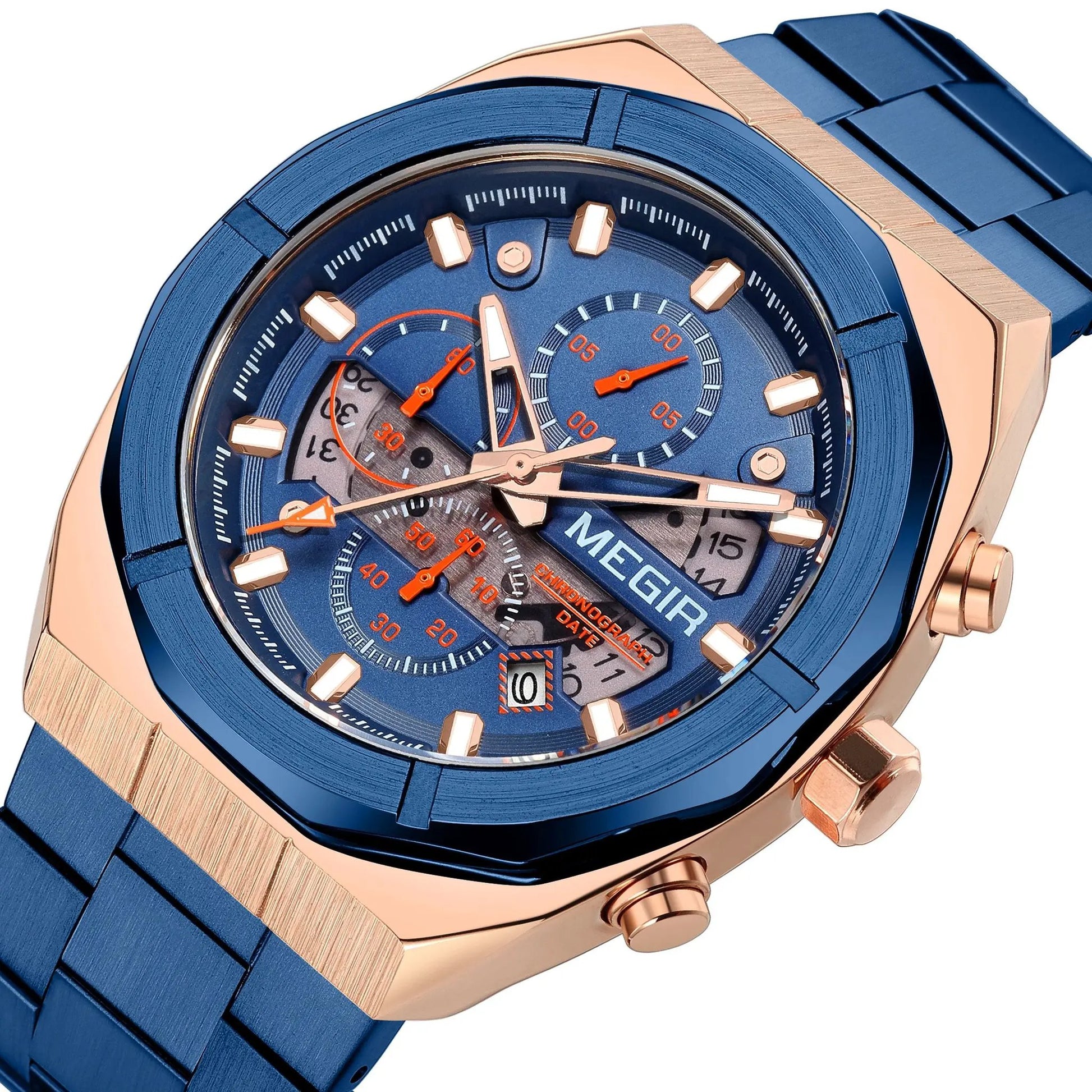 MEGIR New Watch for Men Top Brand Luxury Casual Quartz Wristwatch with Chronograph Waterproof Luminous Auto Date Reloj Hombre 2225 by MEGIR WATCH GROUP