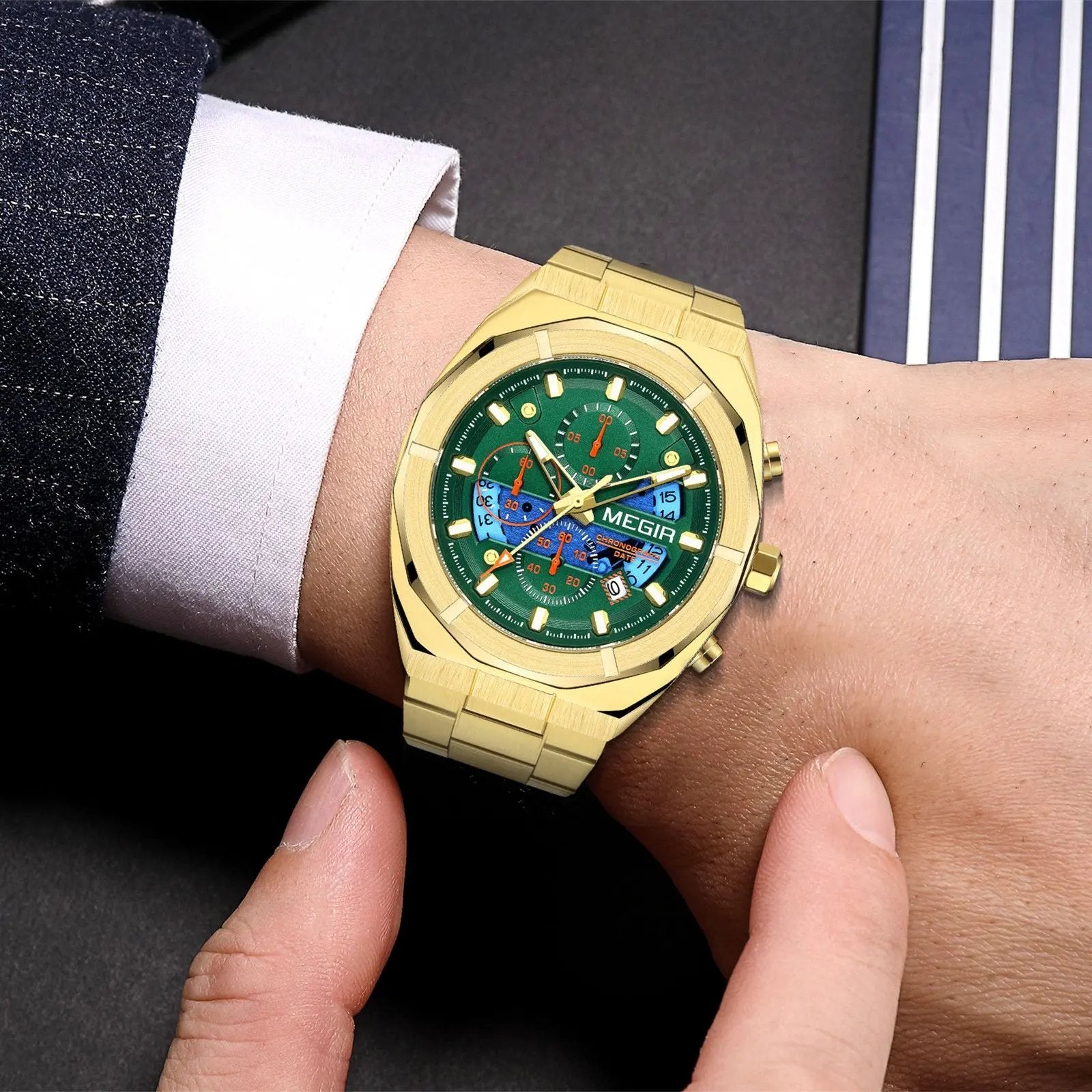 MEGIR New Watch for Men Top Brand Luxury Casual Quartz Wristwatch with Chronograph Waterproof Luminous Auto Date Reloj Hombre 2225 by MEGIR WATCH GROUP