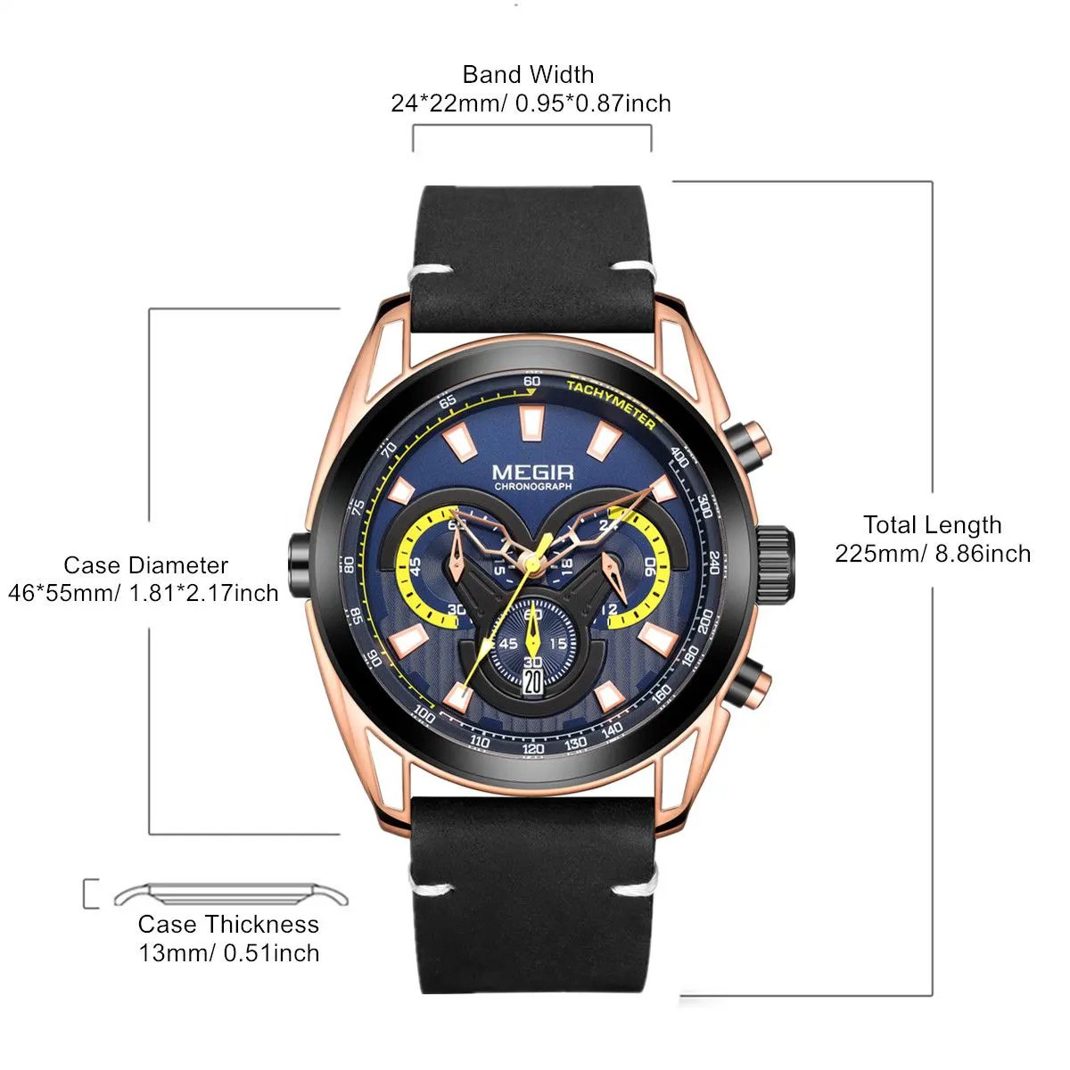 MEGIR Top Brand Luxury Men's Wrist Watch Man Luminous Waterproof Sport Men Quartz Wristwatches Relogio Masculino Dropshipping 2135 by MEGIR WATCH GROUP