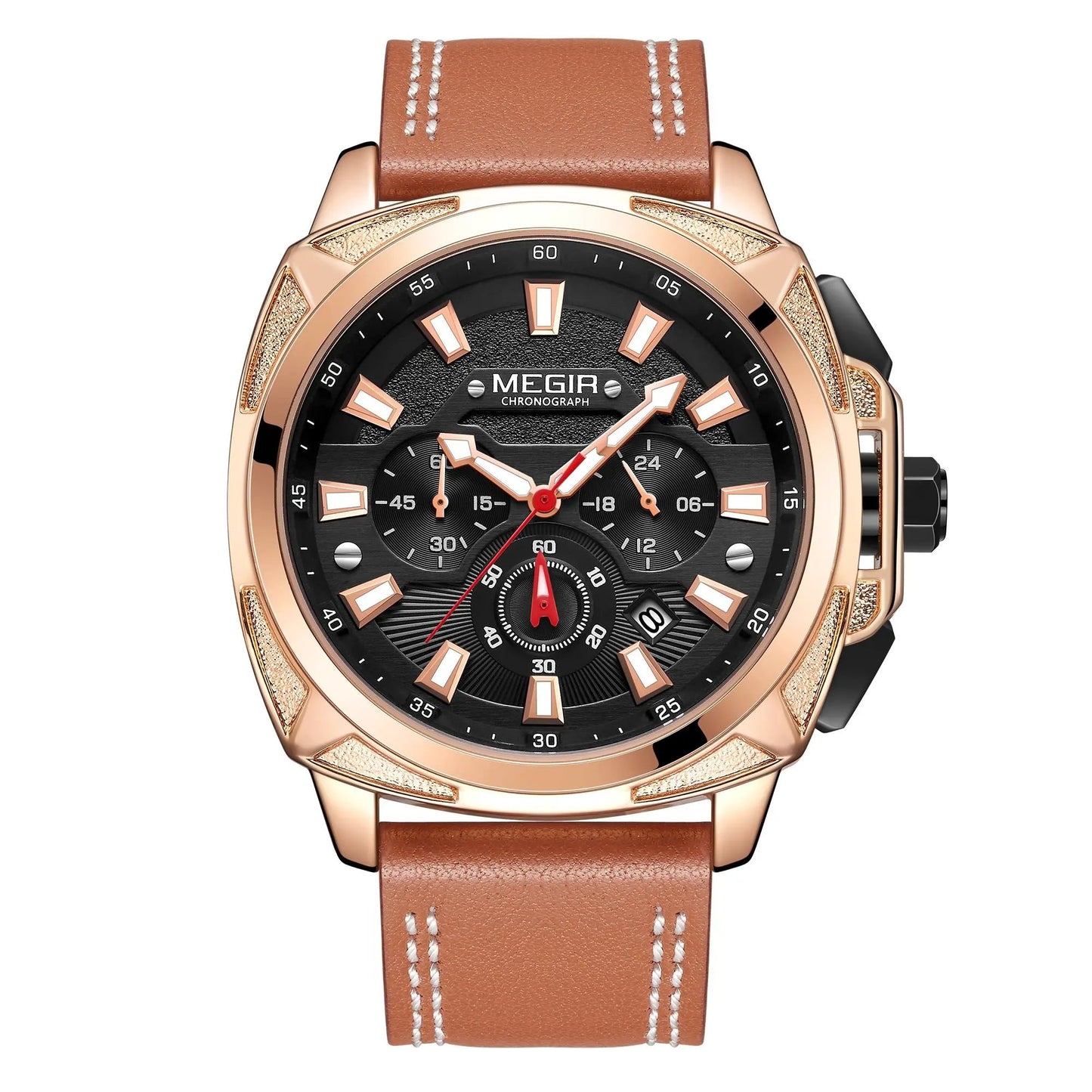 MEGIR Relogio Masculino Watches Men Fashion Leather Band Sports Military Watches Luxury Quartz Business Wristwatch Reloj Hombre 2128 by MEGIR WATCH GROUP
