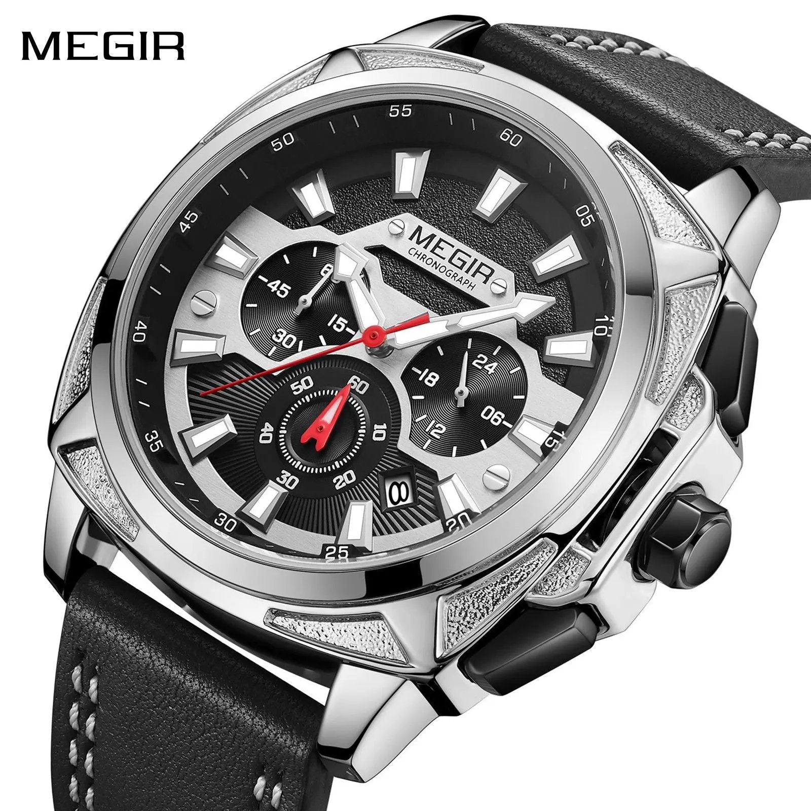MEGIR Relogio Masculino Watches Men Fashion Leather Band Sports Military Watches Luxury Quartz Business Wristwatch Reloj Hombre 2128 by MEGIR WATCH GROUP