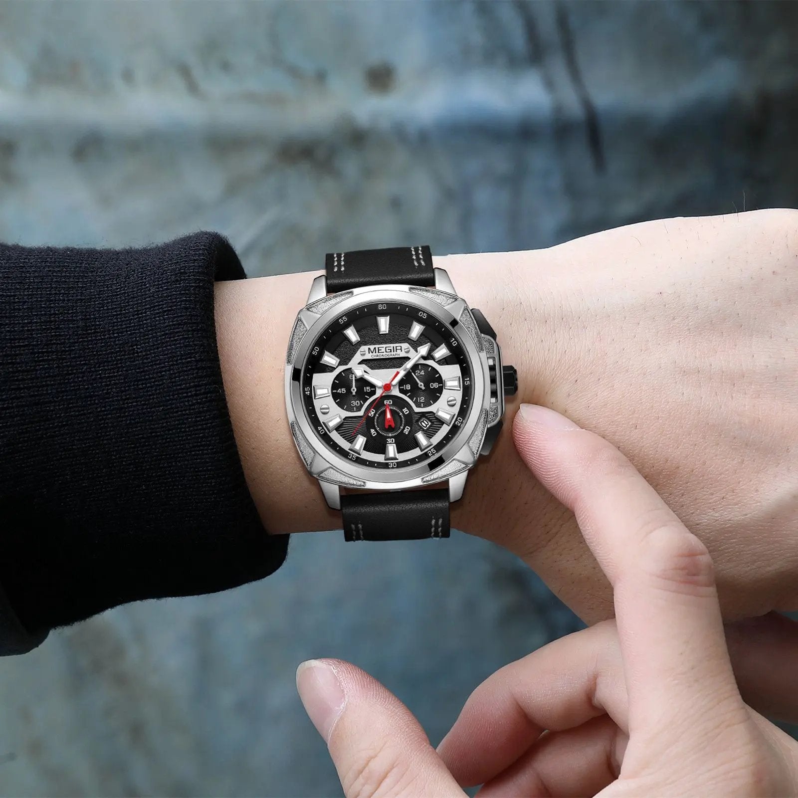 MEGIR Relogio Masculino Watches Men Fashion Leather Band Sports Military Watches Luxury Quartz Business Wristwatch Reloj Hombre 2128 by MEGIR WATCH GROUP