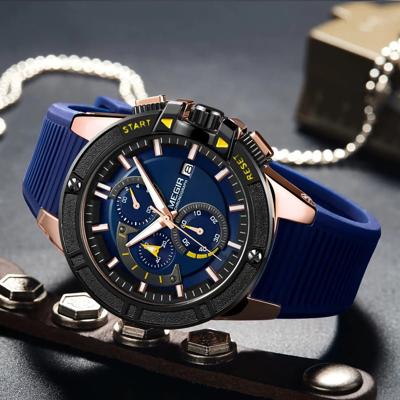 MEGIR Quartz Watches for Men Luxury Sport Military Wristwatches Waterproof Man Clock Date Chronograph Relogio Masculino 2095 by MEGIR WATCH GROUP