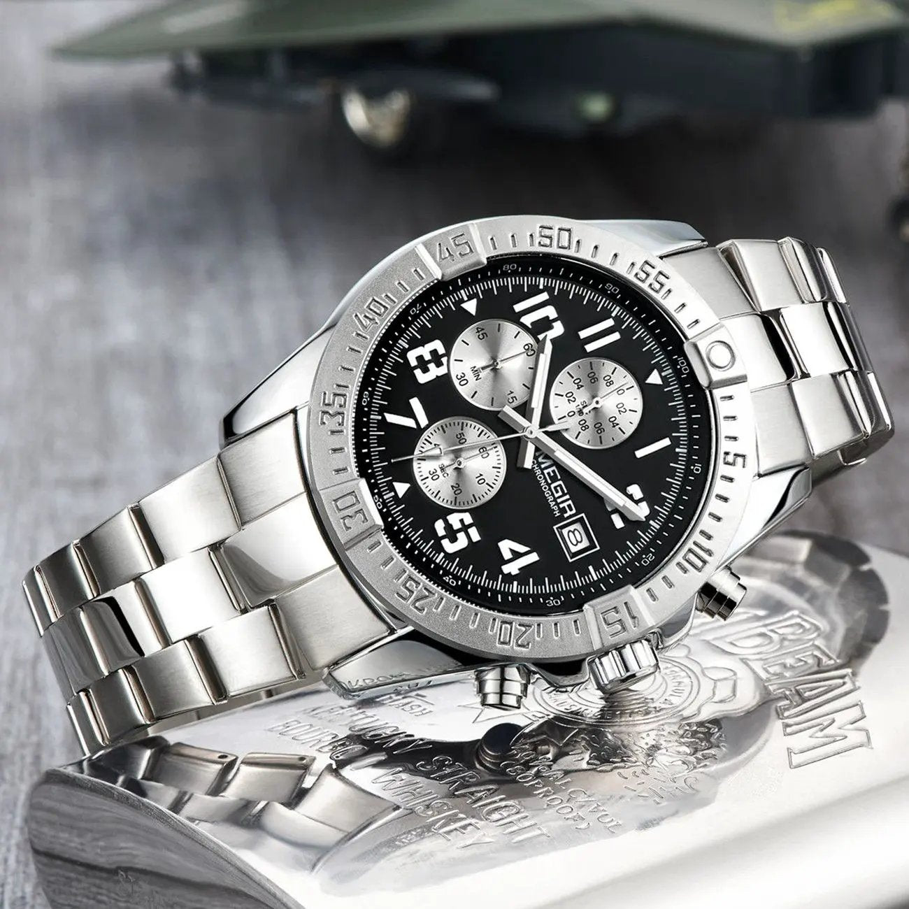 MEGIR Men's Business Quartz Watches Top Luxury Brand Casual Wristwatch Waterproof Date Clock Stainless Steel Man Chronograph 2030 by MEGIR WATCH GROUP