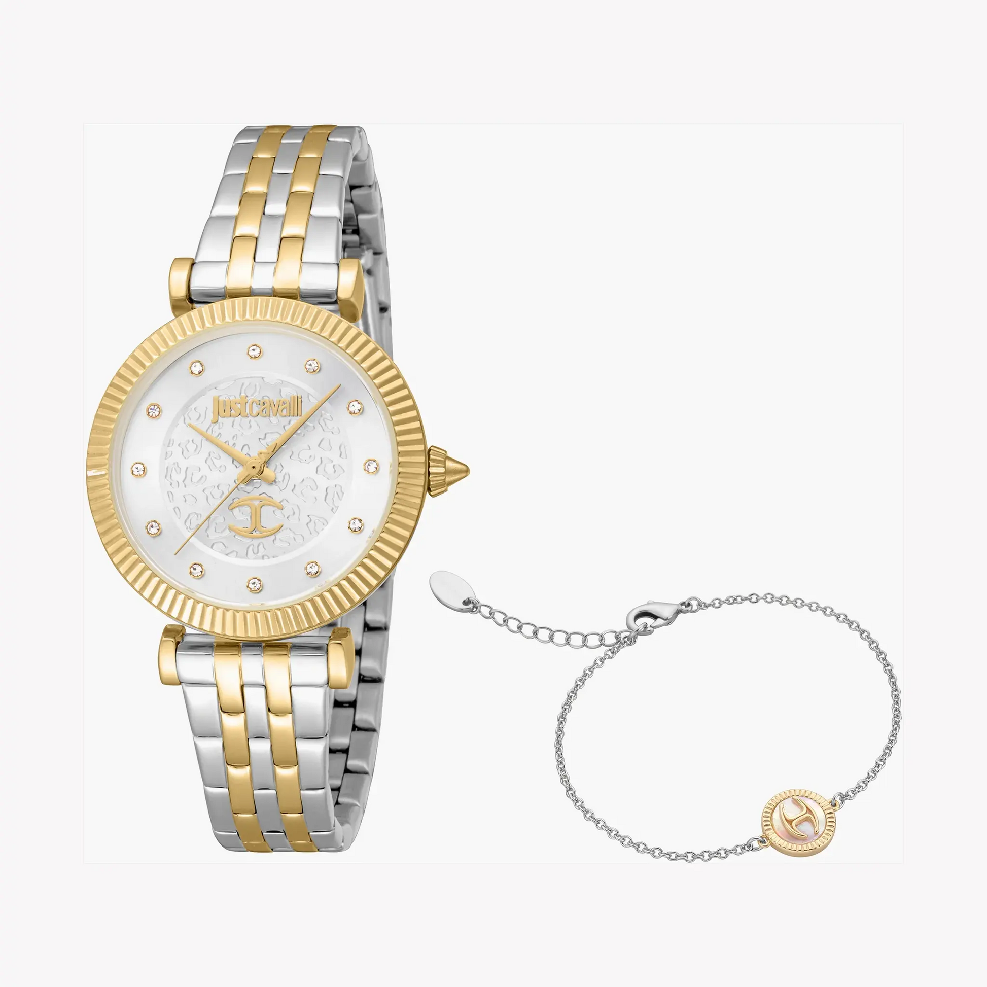 Just Cavalli Women's Two Tone Silver & Gold Watch, Silver Dial | Jc1l266m0055 by JUST CAVALLI