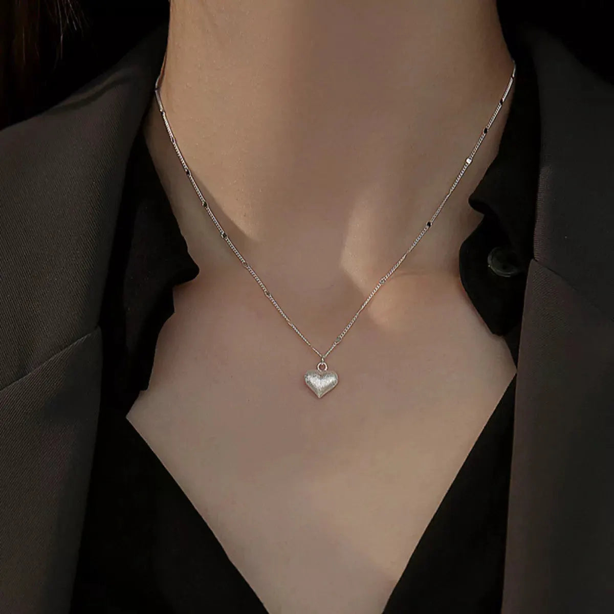 925 Sterling Silver Heart Necklace by Partner Labels